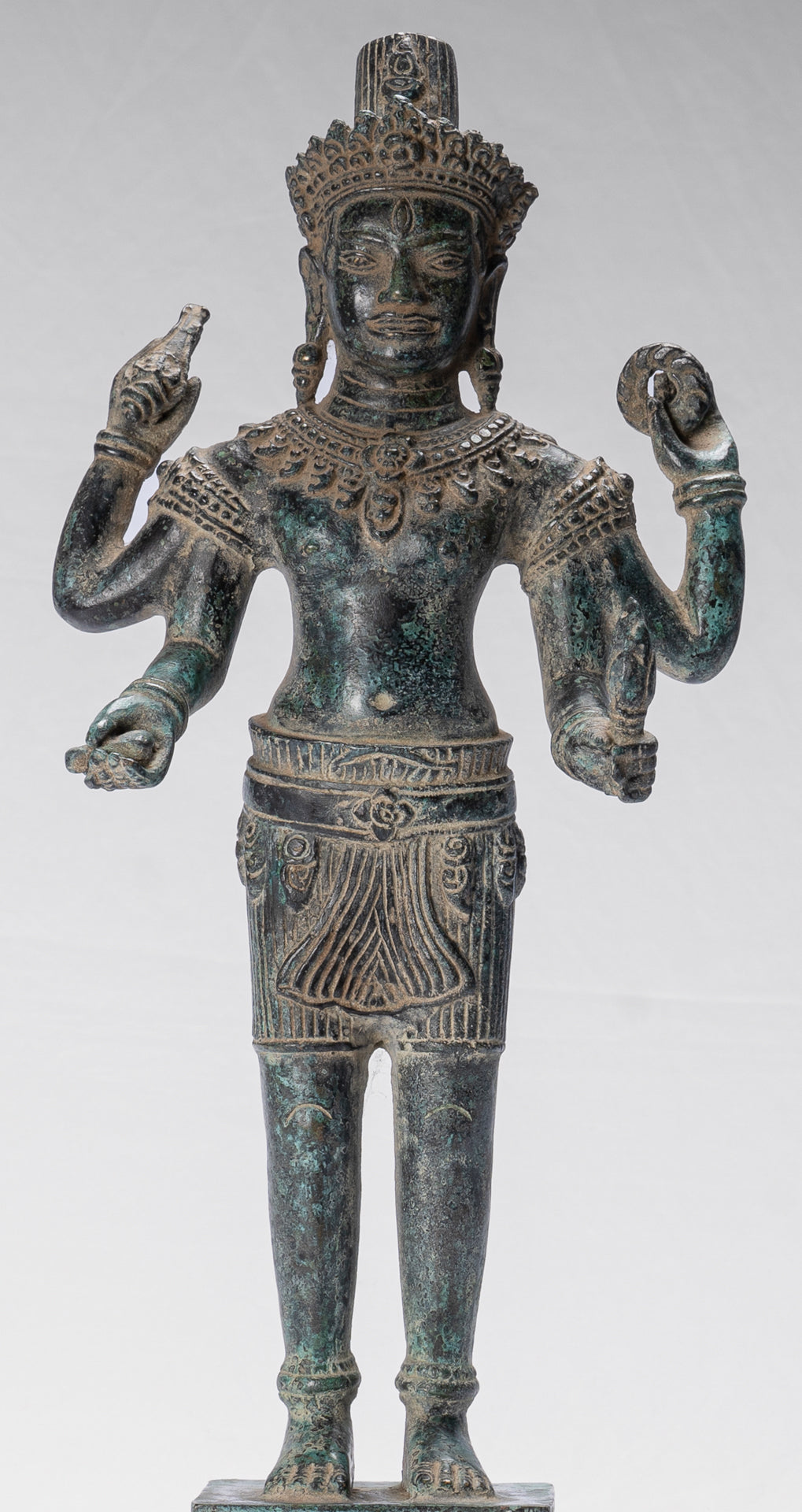 Shiva Statue - Antique Khmer Style Bronze Angkor Wat Style Shiva Statue - 44cm/18"