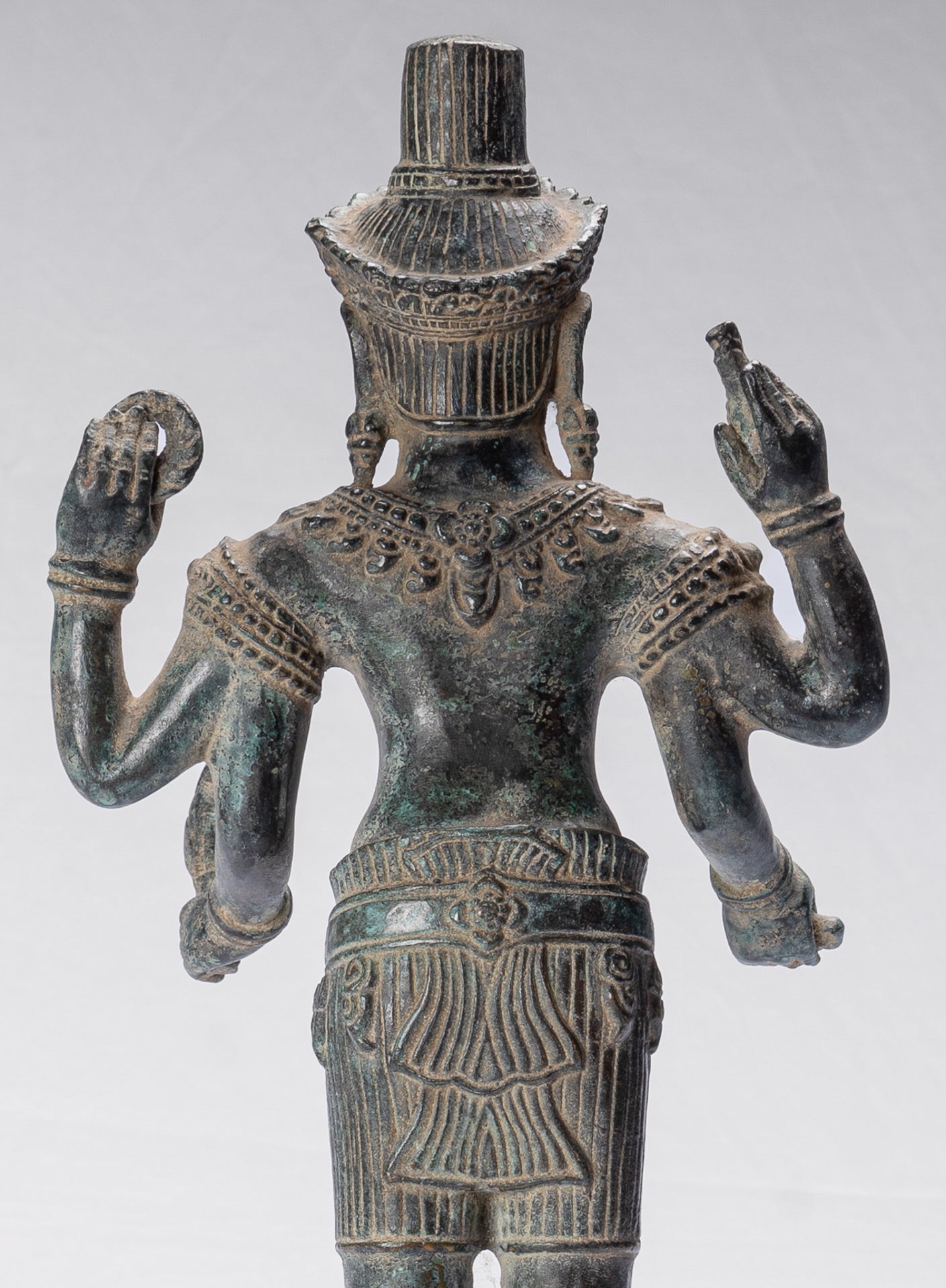 Shiva Statue - Antique Khmer Style Bronze Angkor Wat Style Shiva Statue - 44cm/18"