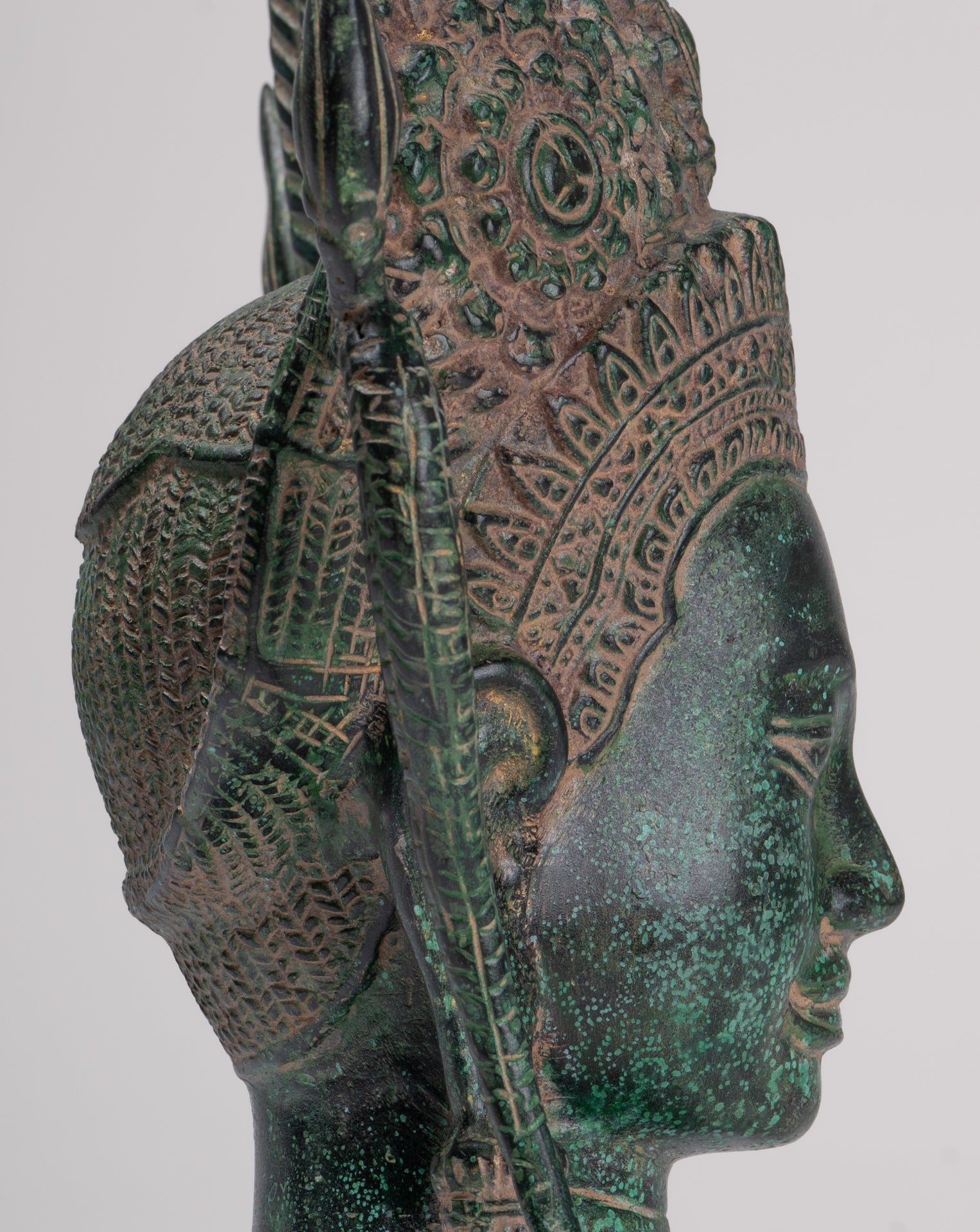 Apsara - Antique Khmer Style Bronze Angkor Wat Apsara or Angel Statue - 38cm/15"