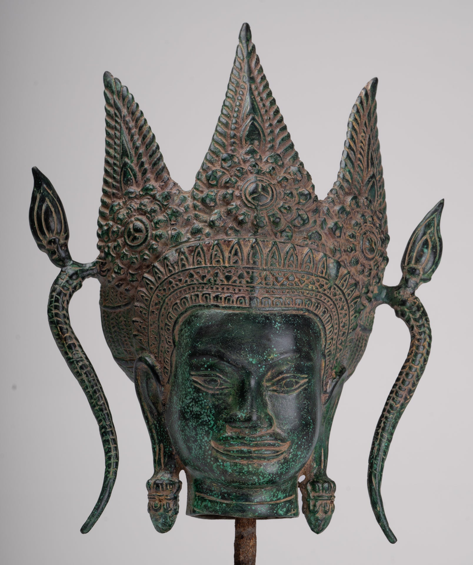 Apsara - Antique Khmer Style Bronze Angkor Wat Apsara or Angel Statue - 38cm/15"