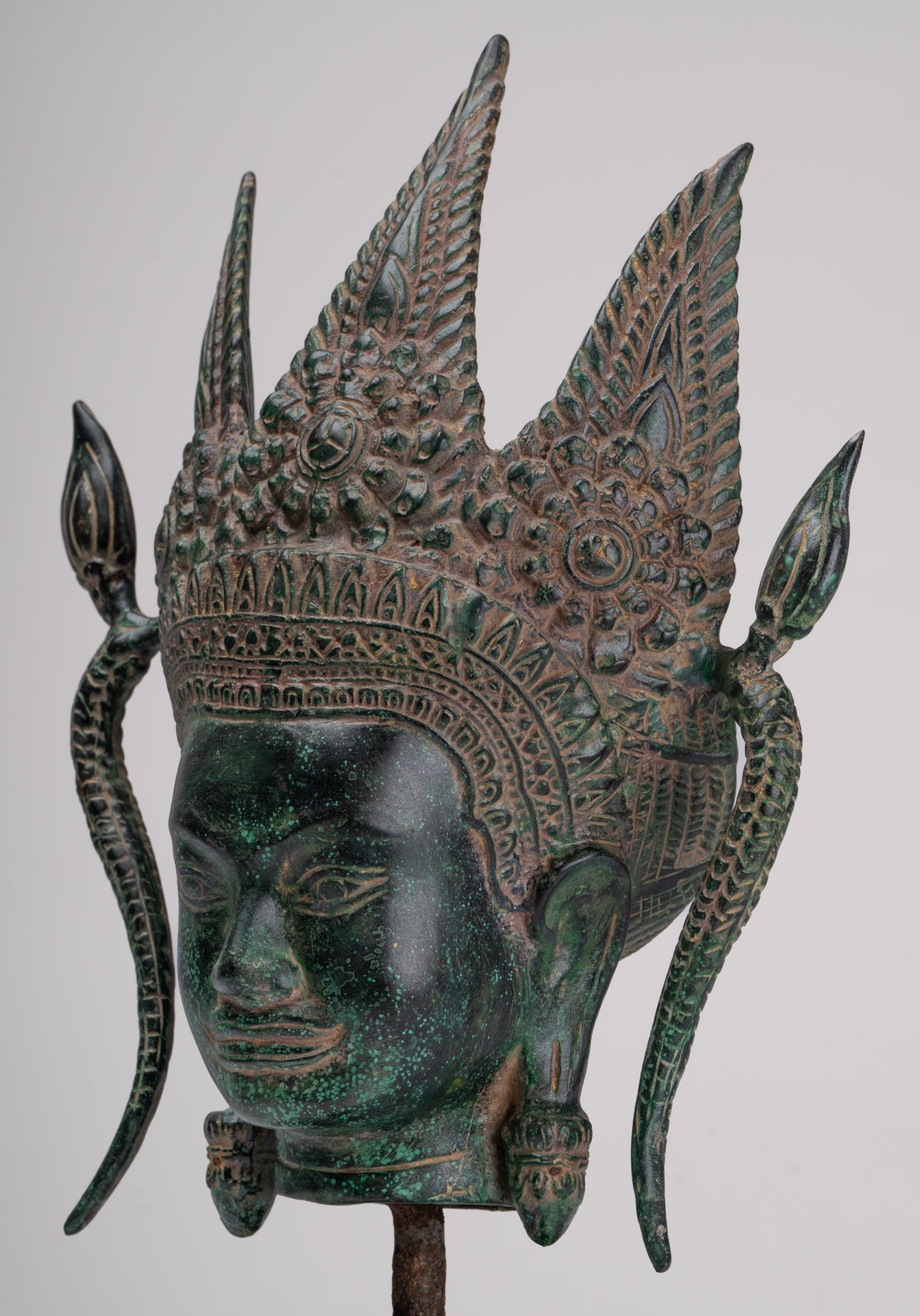 Apsara - Antique Khmer Style Bronze Angkor Wat Apsara or Angel Statue - 38cm/15"