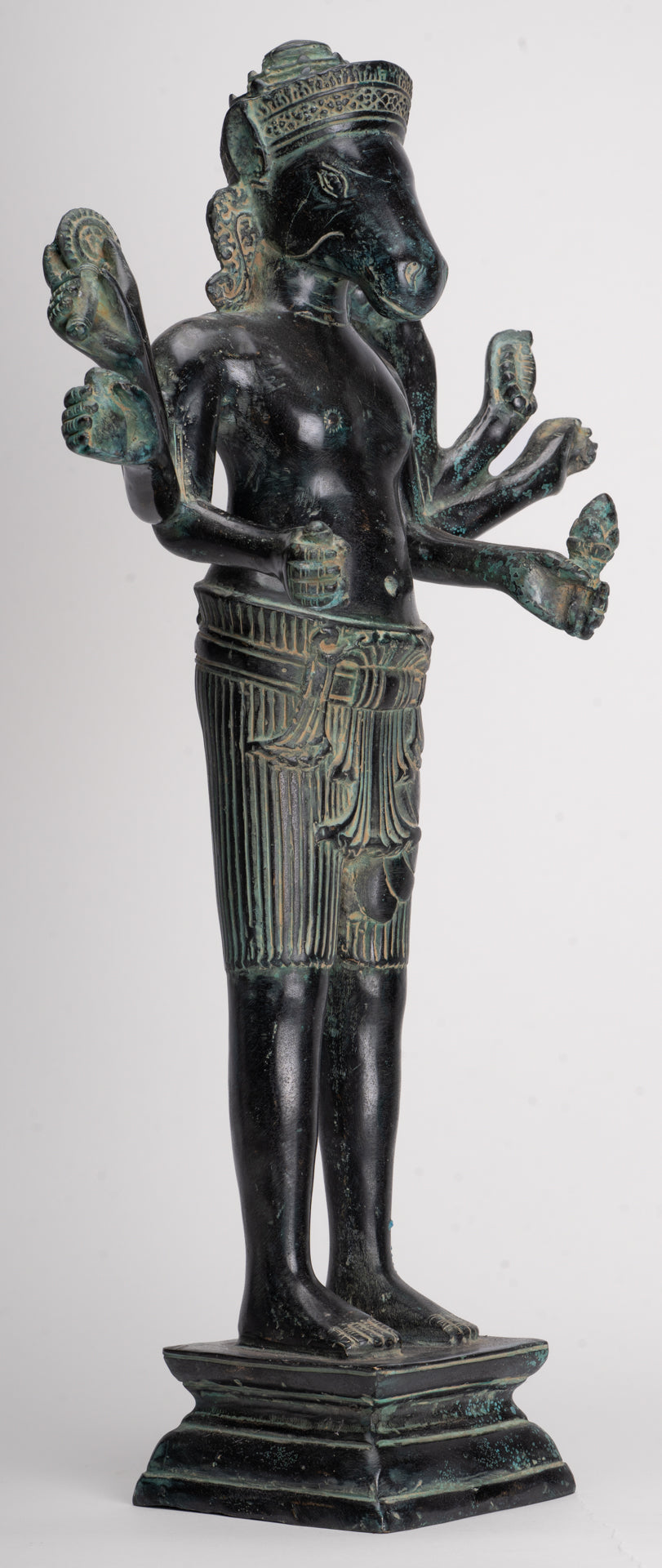 Kalkin Statue - Antique Khmer Style Mounted Bronze Hayagriva Kalkin Horse of Vishnu - 51cm/20"