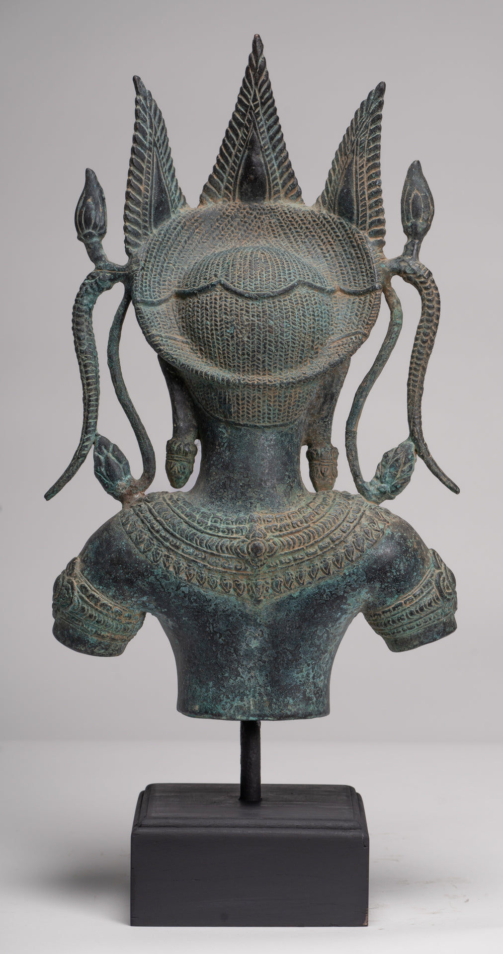 Antique Khmer Style Bronze Angkor Wat Apsara Torso or Angel Statue - 56cm/22"