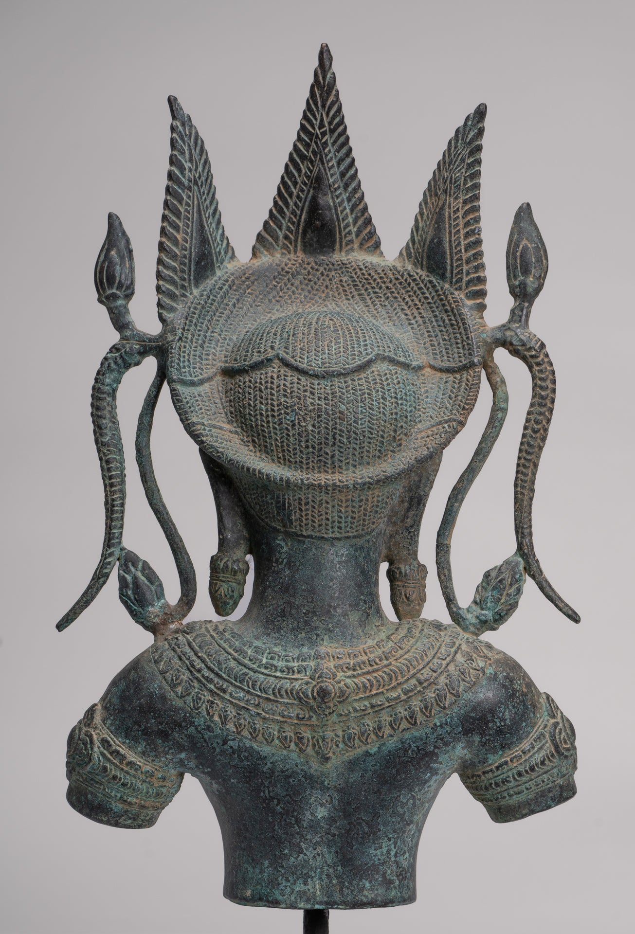 Antique Khmer Style Bronze Angkor Wat Apsara Torso or Angel Statue - 56cm/22"