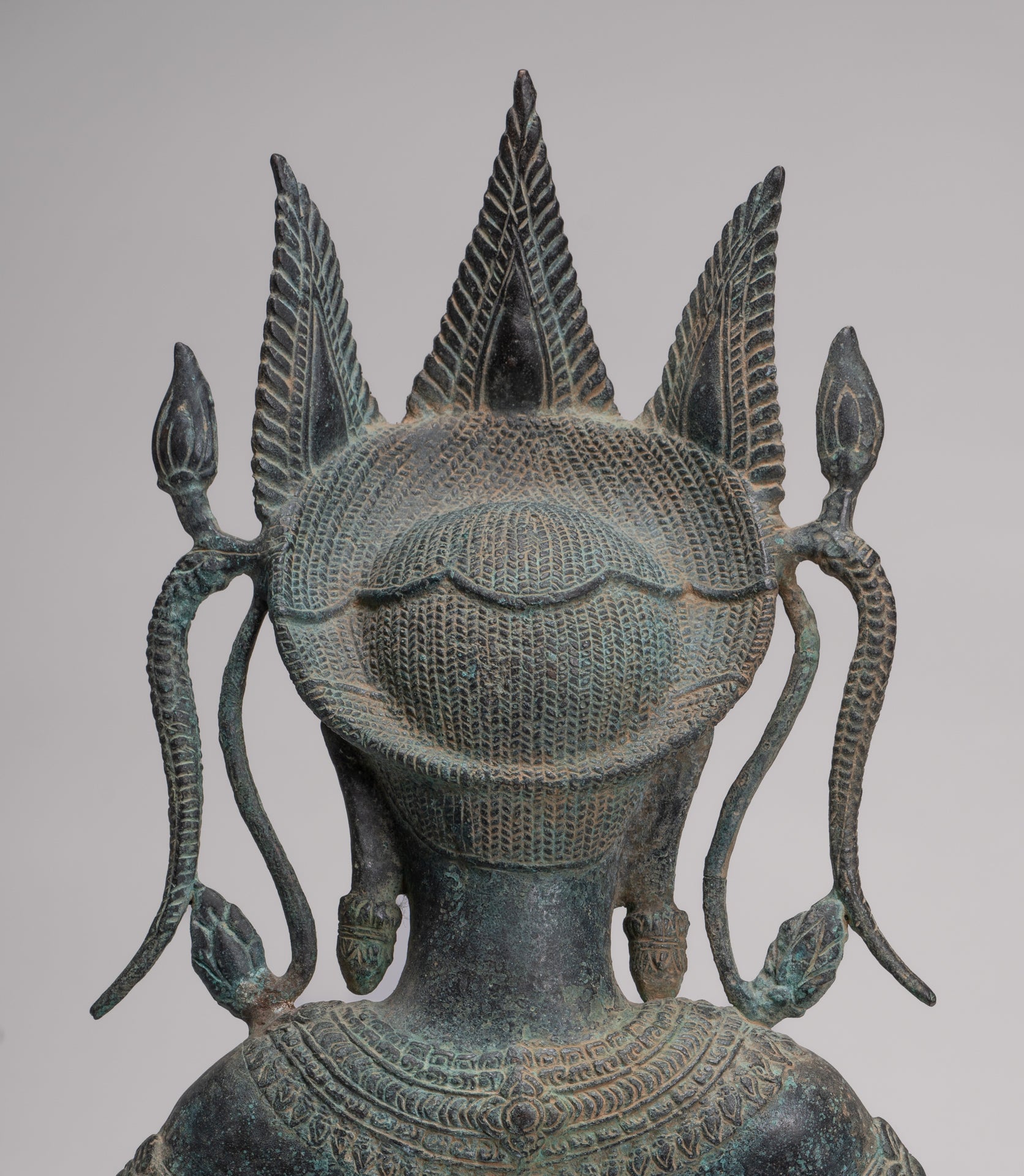 Antique Khmer Style Bronze Angkor Wat Apsara Torso or Angel Statue - 56cm/22"