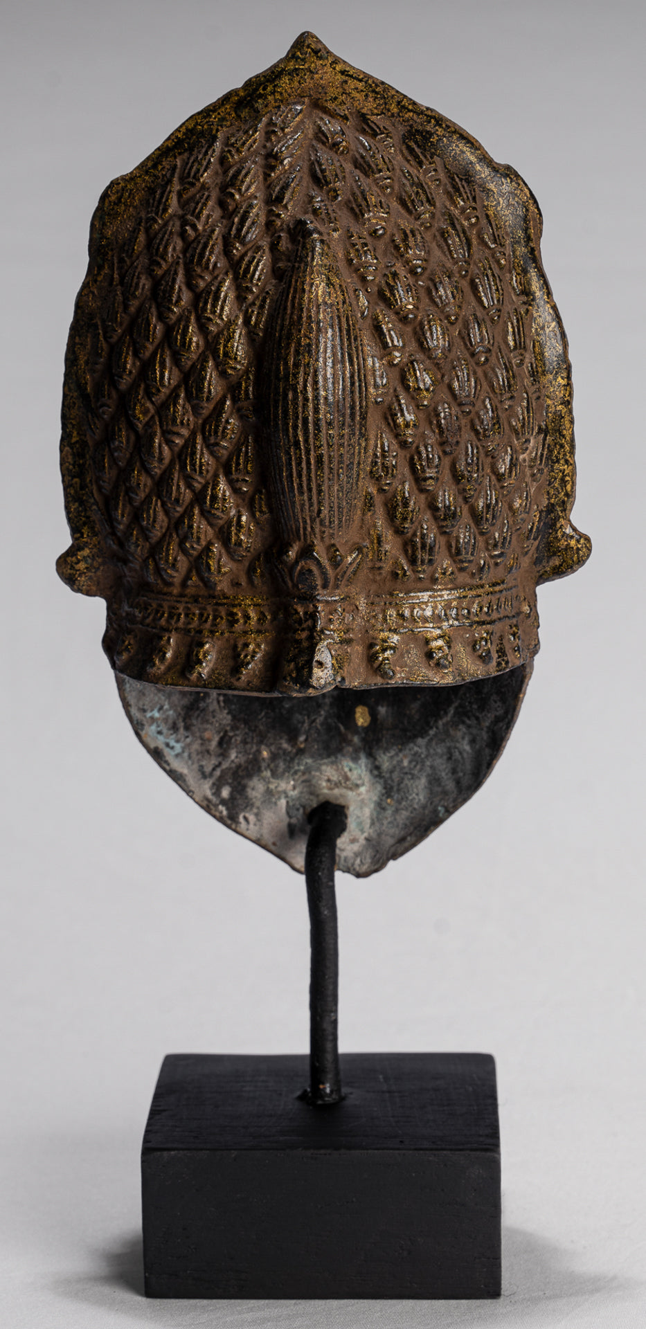 Temple Lion - Antique Khmer Style Bronze Mounted Temple Guardian or Lion - 28cm/11"