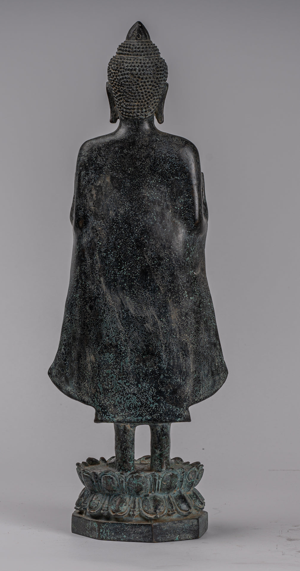 Buddha Statue - Antique Khmer Style Bronze Standing Abhaya Protection Buddha Statue - 49cm/20"