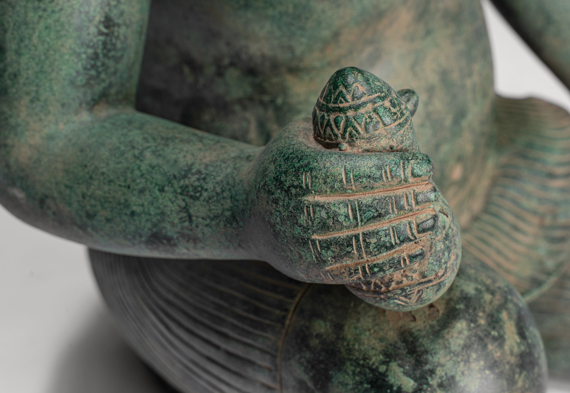 Antique Khmer Style Bronze - Vishnu Avatar - Narasimha or Narasingh - 40cm/16"