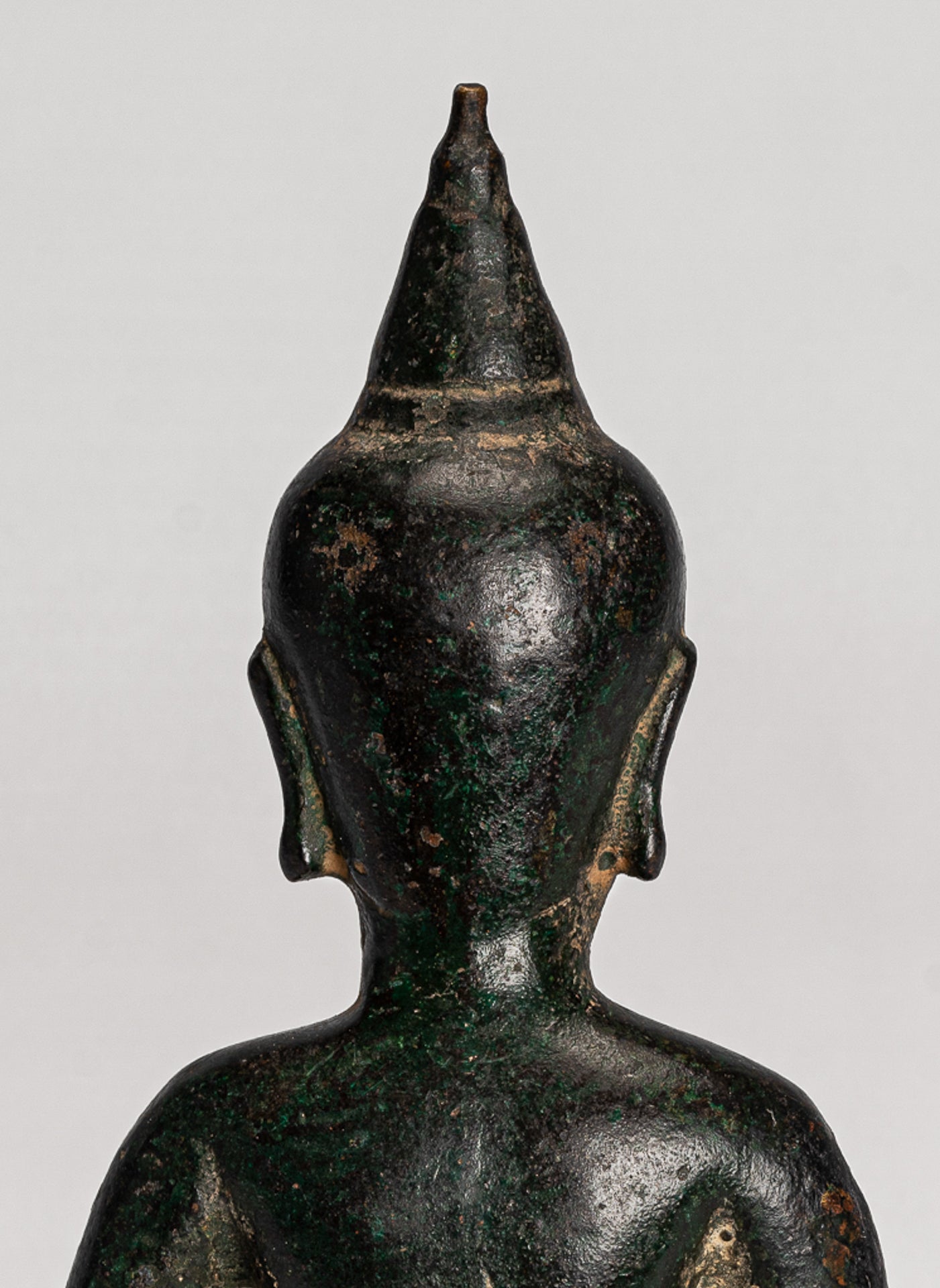 Buddha Statue - Antique Khmer Style Bronze Meditation Phnom Da Buddha Statue - 15cm/6"