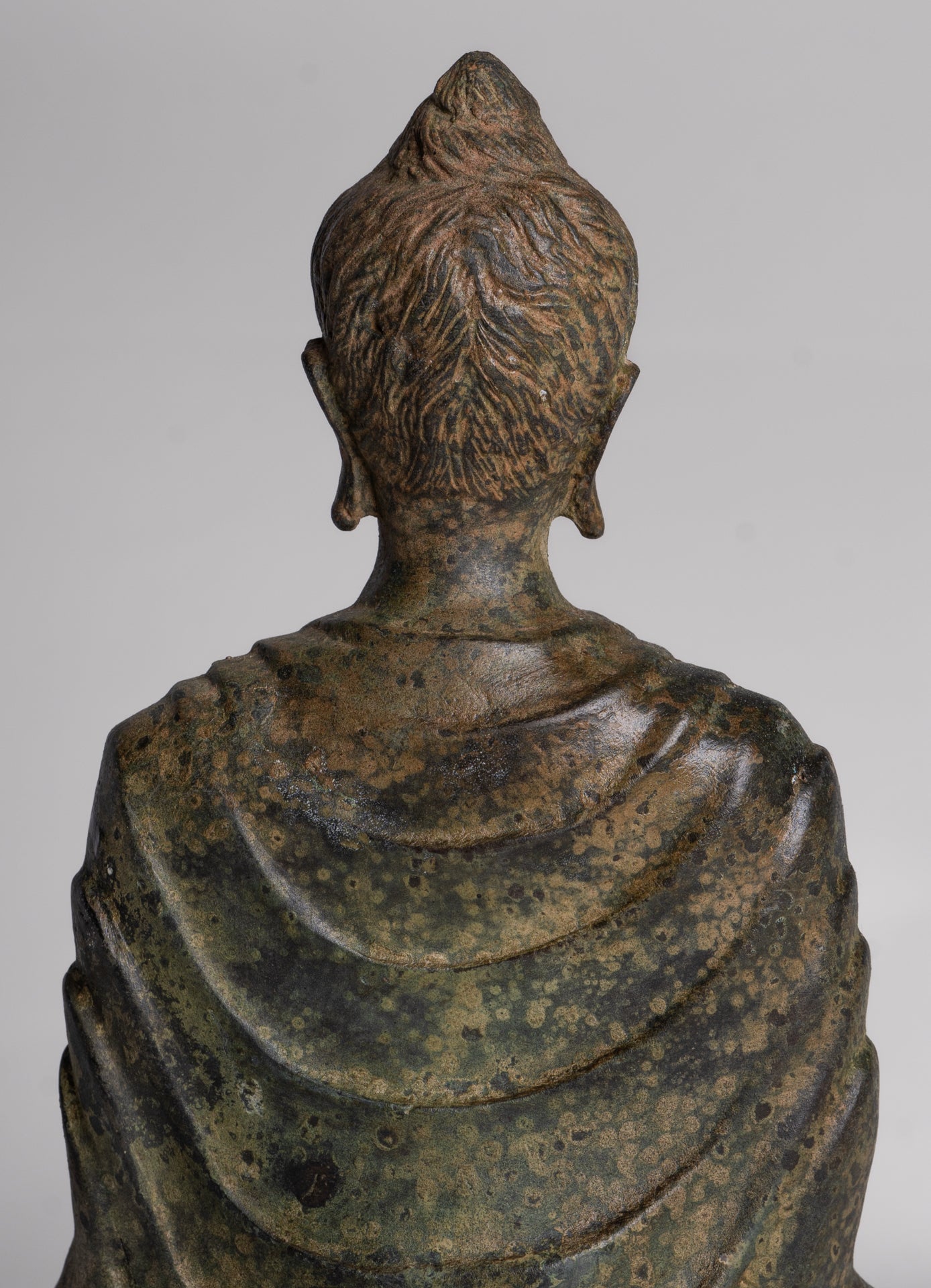 Indian Buddha Statue - Antique Gandhara Style Bronze Protection Buddha Statue - 26cm/10"