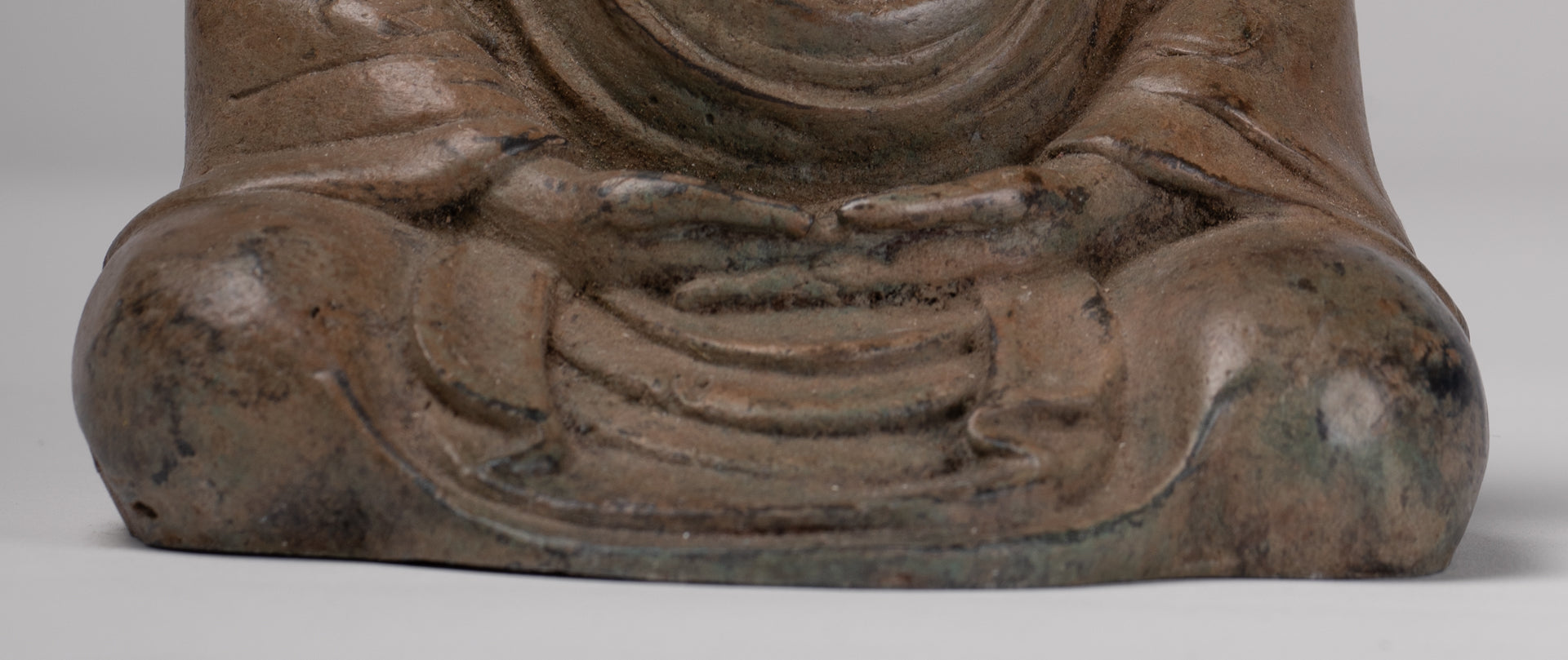 Japanese Buddha - Antique Japanese Style Bronze Seated Meditation Amitabha Buddha Statue - 18cm/7"