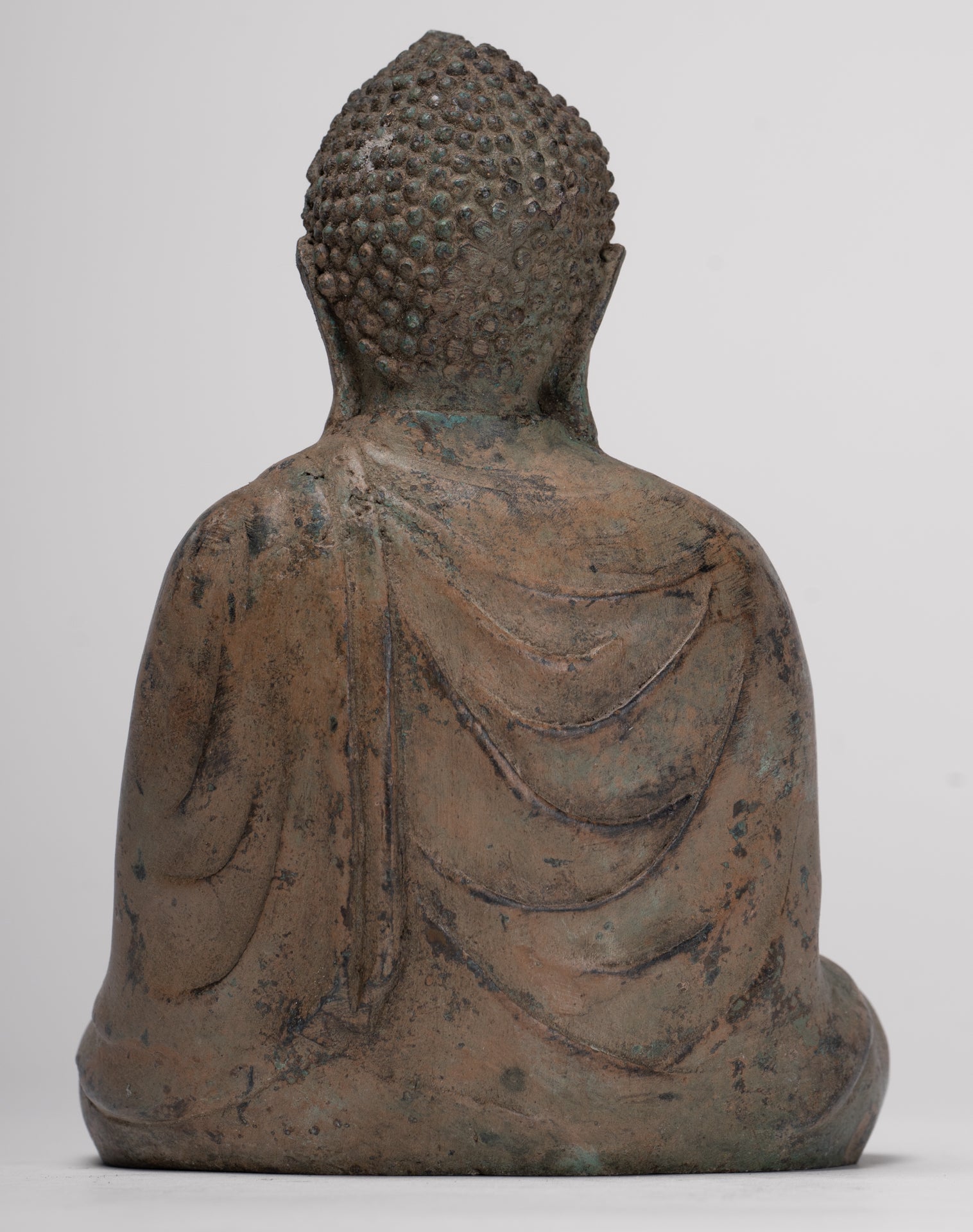 Japanese Buddha - Antique Japanese Style Bronze Seated Meditation Amitabha Buddha Statue - 18cm/7"
