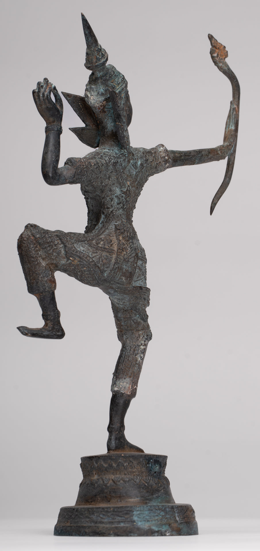 Rama Statue - Antique Thai Style Bronze Thai Rama - Avatar of Vishnu - 26cm/11"