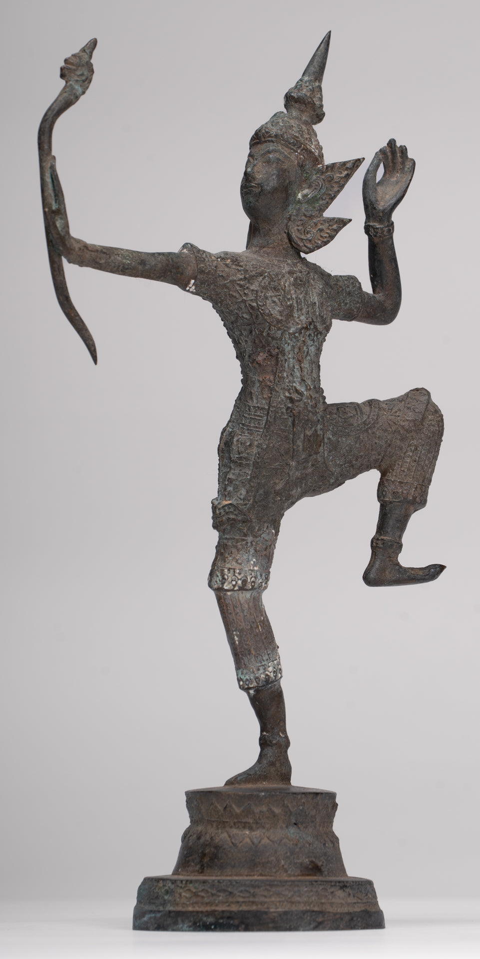 Rama Statue - Antique Thai Style Bronze Thai Rama - Avatar of Vishnu - 26cm/11"