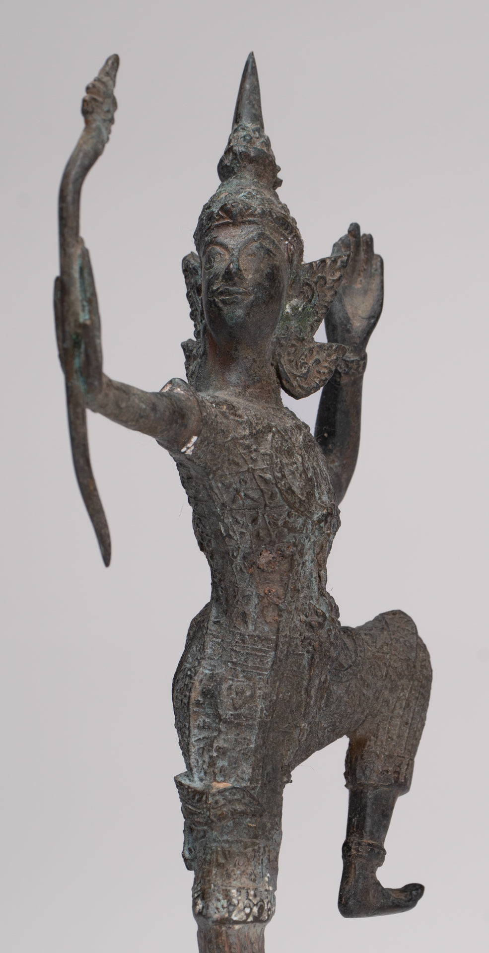 Rama Statue - Antique Thai Style Bronze Thai Rama - Avatar of Vishnu - 26cm/11"