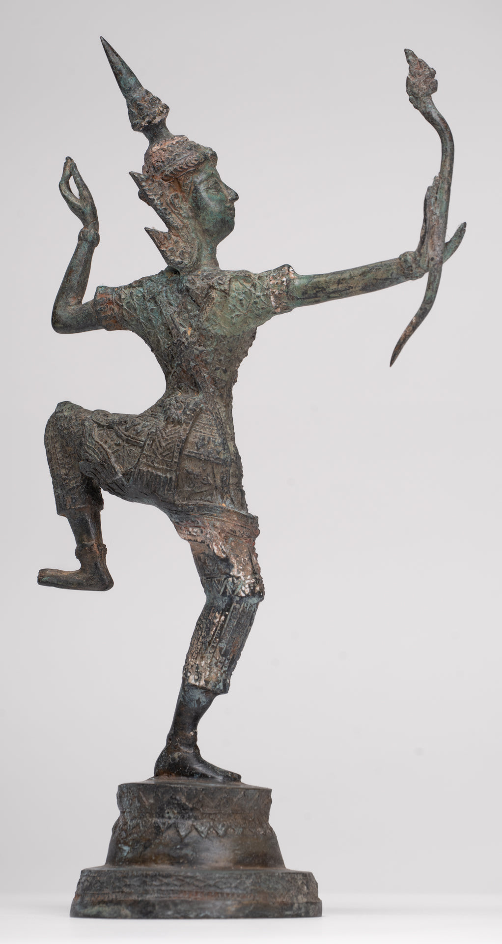 Rama Statue - Antique Thai Style Bronze Thai Rama - Avatar of Vishnu - 27cm/11"