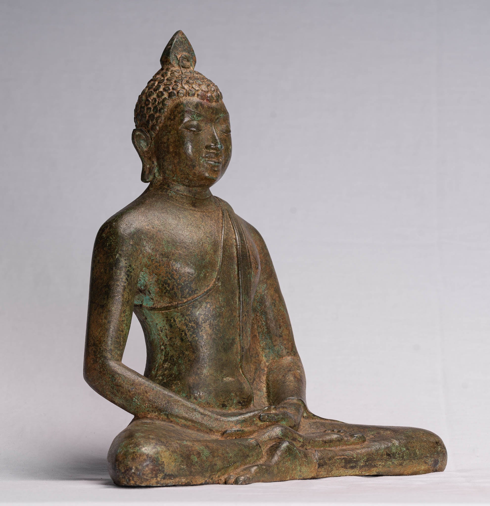 Buddha Statue (Antik) Sri Lanka Stil Bronze Sitzende Meditation Buddha Statue 35cm/14"