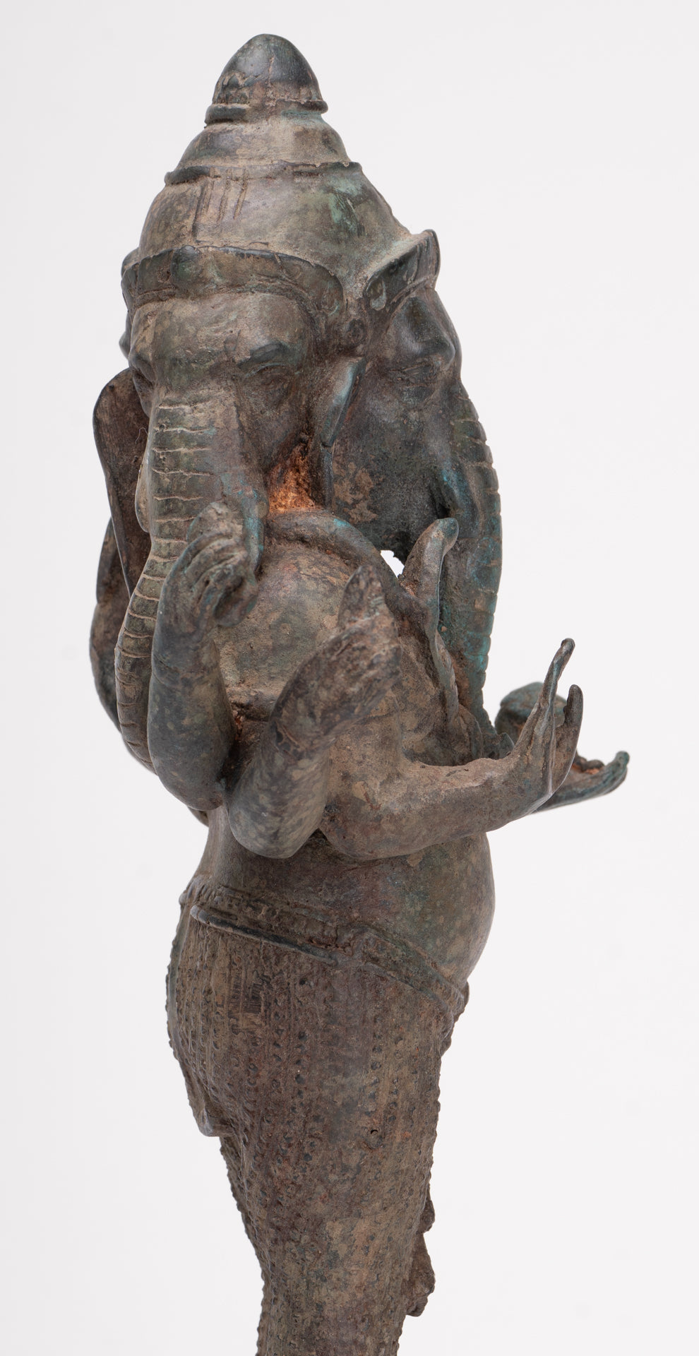 Ganesha Statue - Antique Thai Style Bronze Standing 6-Arm Ganesha Statue - 33cm/13"