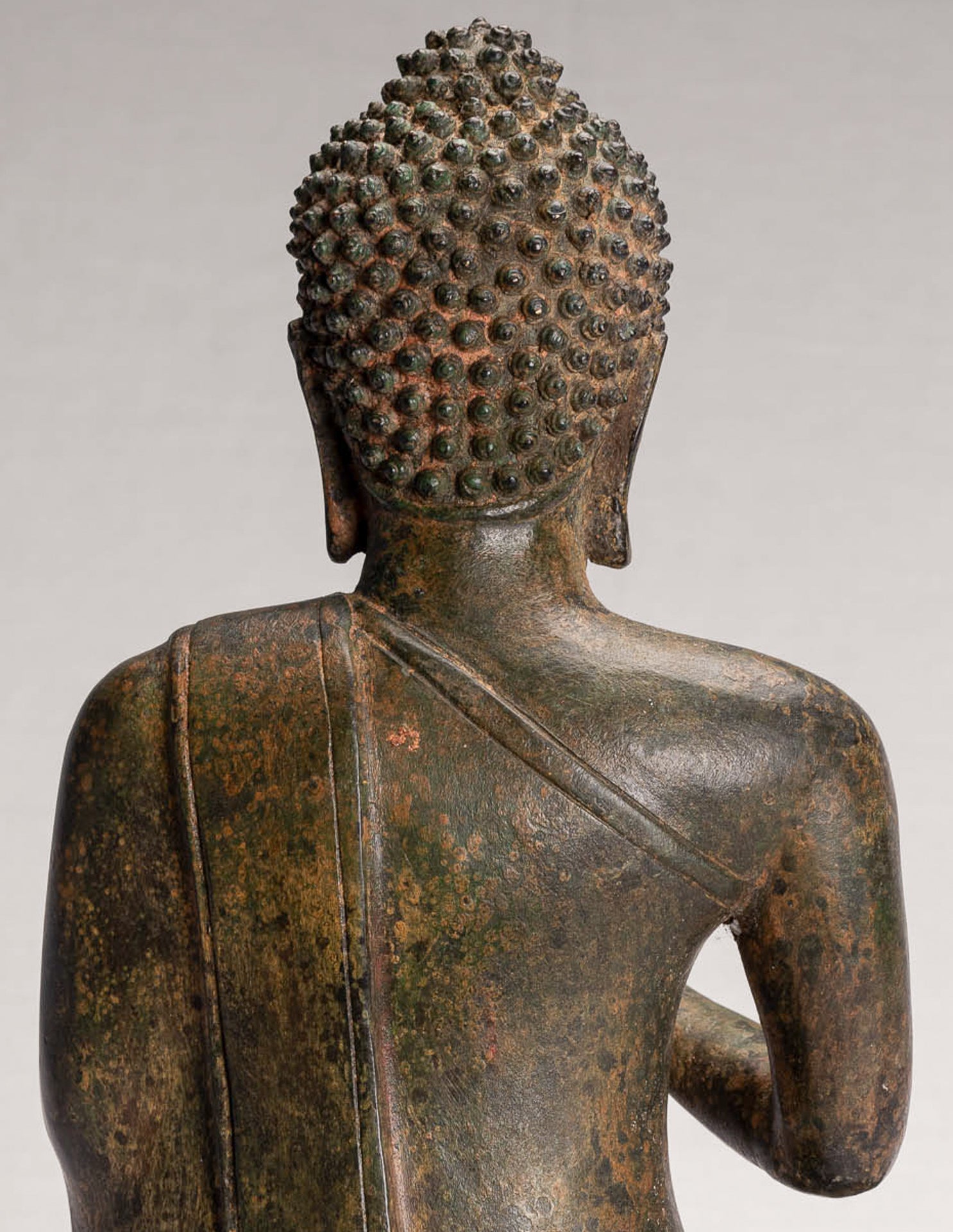 Buddha Statue - Antique Thai Style Seated Buddha Statue - Dharmachakra Teaching Mudra - 38cm/15"