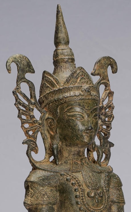 Antique Burmese Style Bronze Shan Enlightenment Seated Buddha Statue Elephant Throne - 61cm/24"