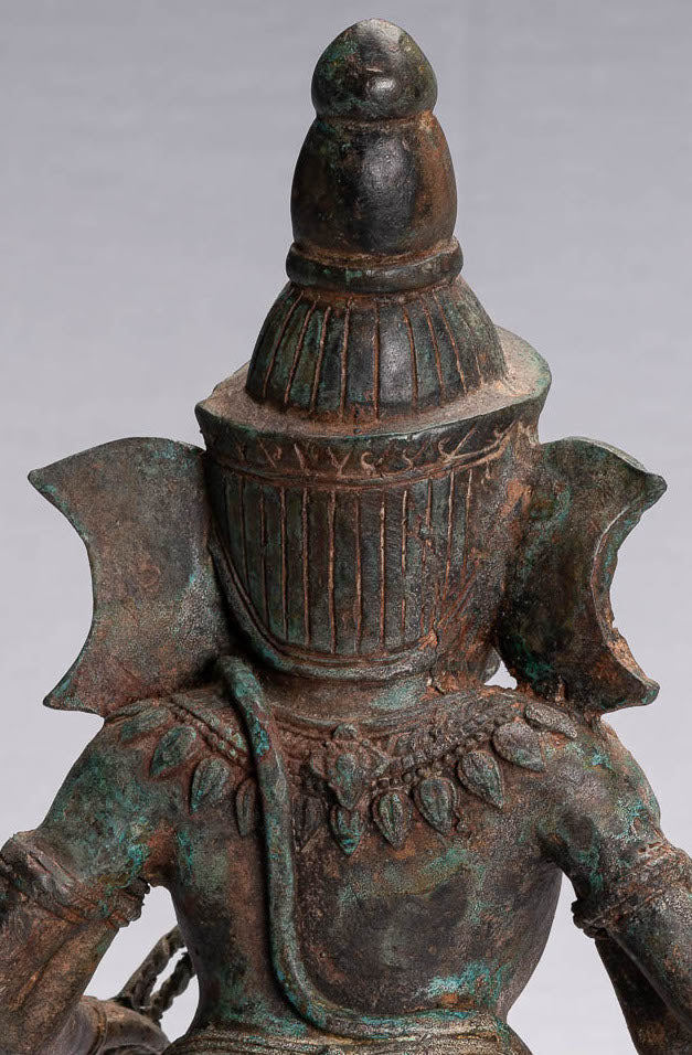 Statue de Ganesha – Statue de Ganesha dansante en bronze de style thaïlandais antique – 39 cm/16"