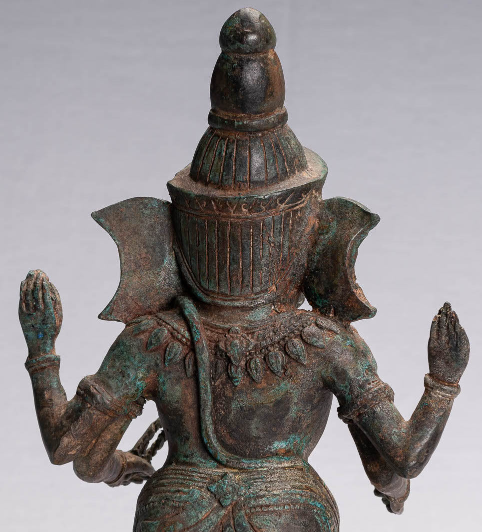 Statue de Ganesha – Statue de Ganesha dansante en bronze de style thaïlandais antique – 39 cm/16"