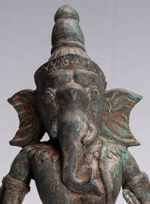 Statue de Ganesha – Statue de Ganesha dansante en bronze de style thaïlandais antique – 39 cm/16"