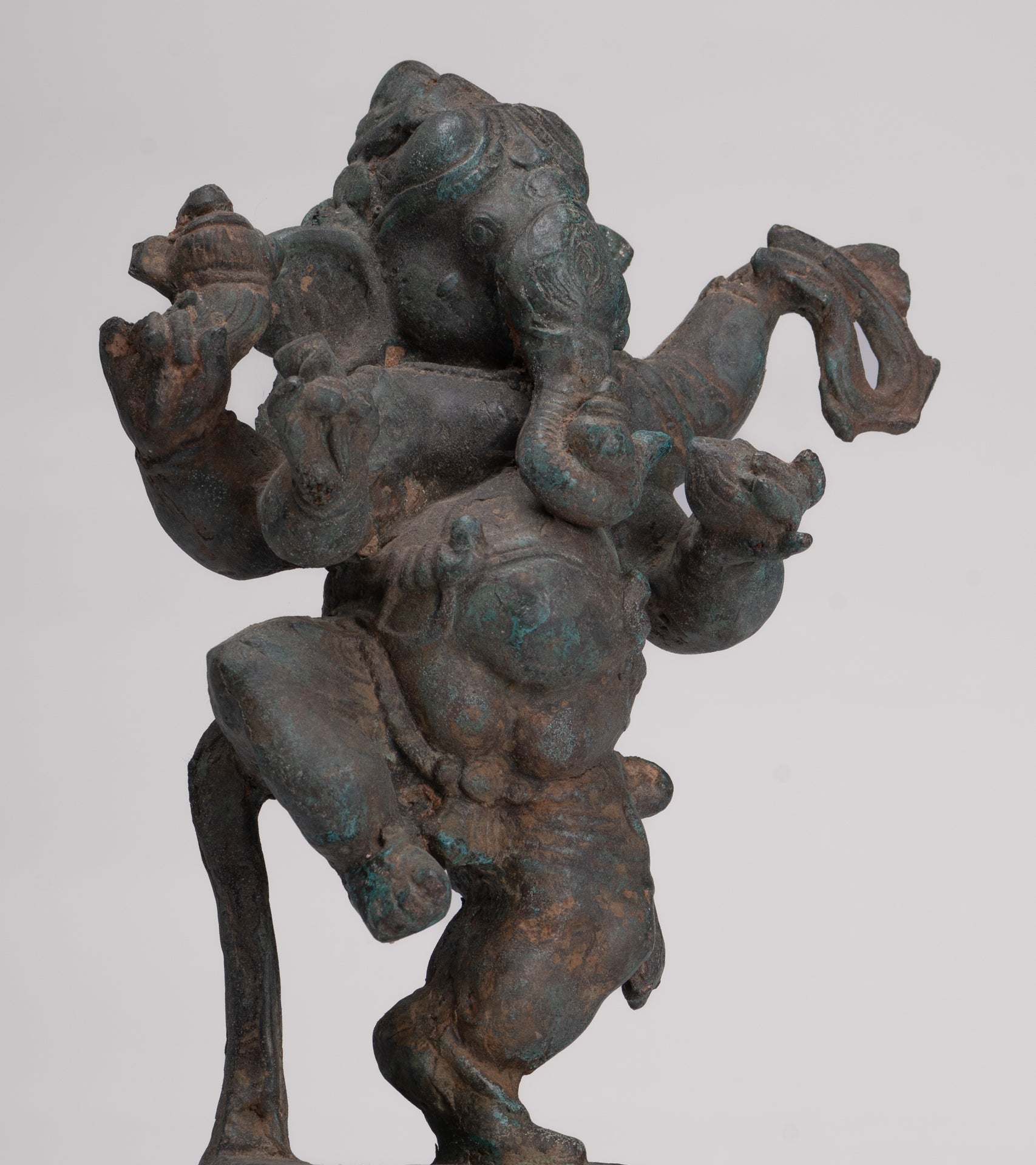 Ganesha Statue - Antique Thai Style Bronze Dancing Ganesha Statue - 30cm/12"