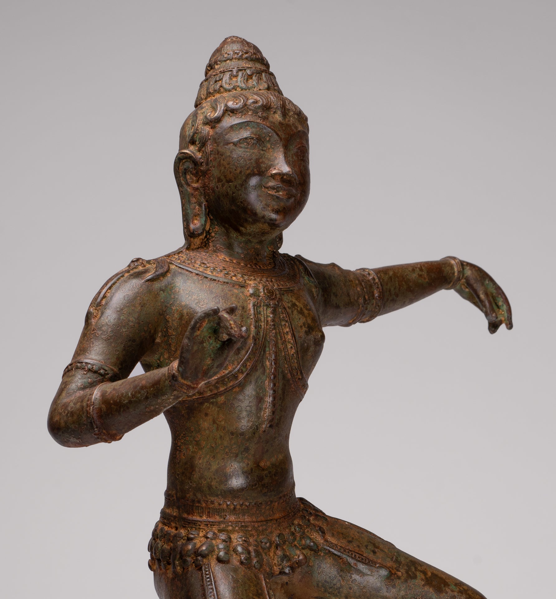 Brahma-Statue – Tanzender Brahma aus Bronze im antiken indischen Stil – Schöpfung eines hinduistischen Gottes – 53 cm