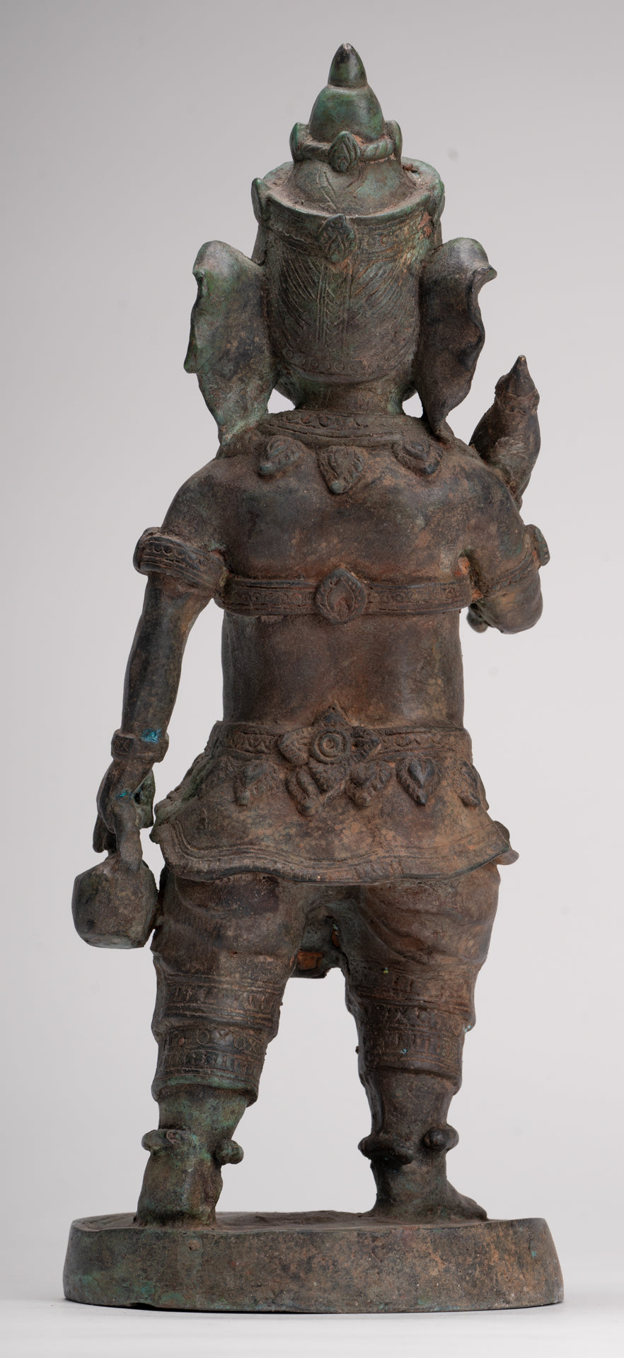 Bridegroom Ganesha Statue - Antique Thai Style Mappilai Ganapathi Ganesh Statue with Umbrella - 37cm/15"