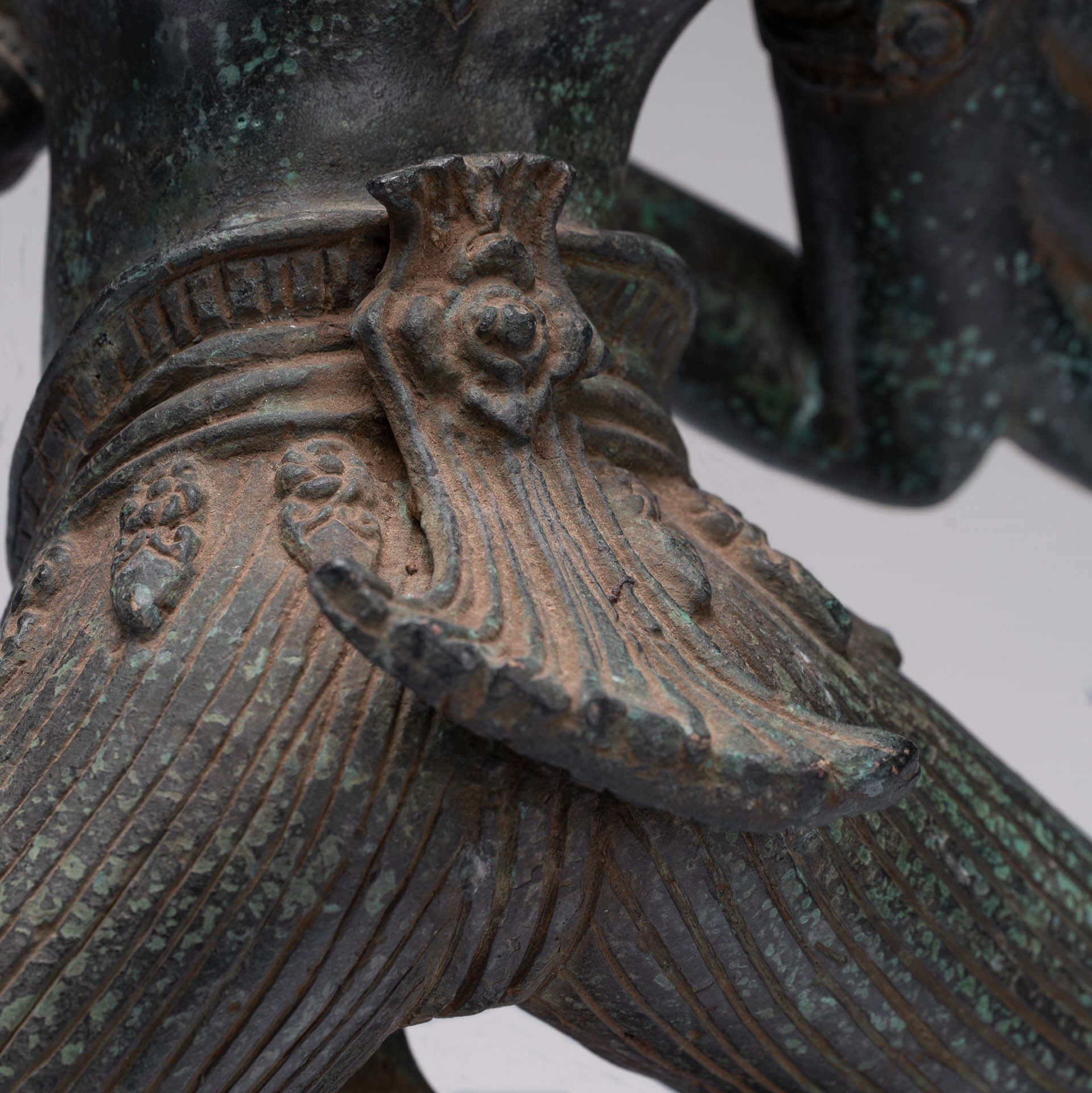 Shiva Statue - Antique Khmer Style Bronze Bayon Ardhaparyanka Shiva - 10 Arms - 54cm/22"