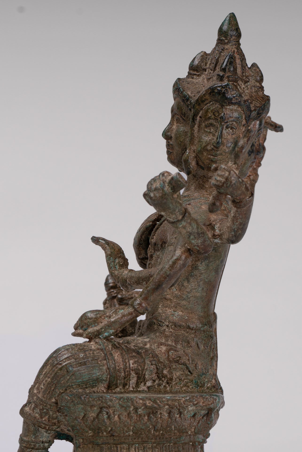 Brahma Statue - Antique Thai Style Bronze Brahma - Hindu God Creation - 22cm/9"