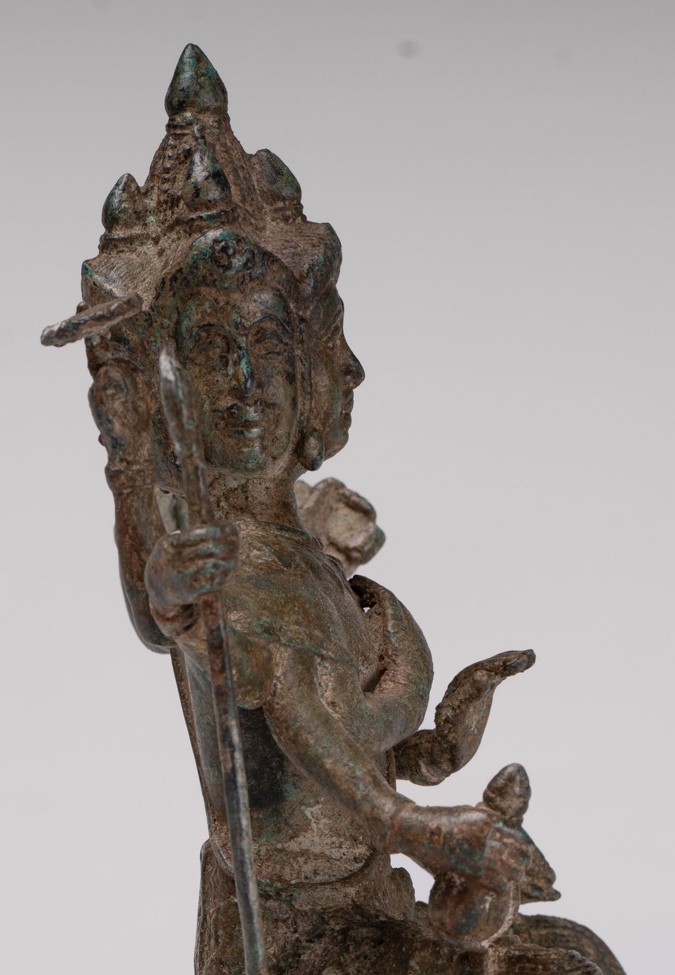 Brahma Statue - Antique Thai Style Bronze Brahma - Hindu God Creation - 22cm/9"