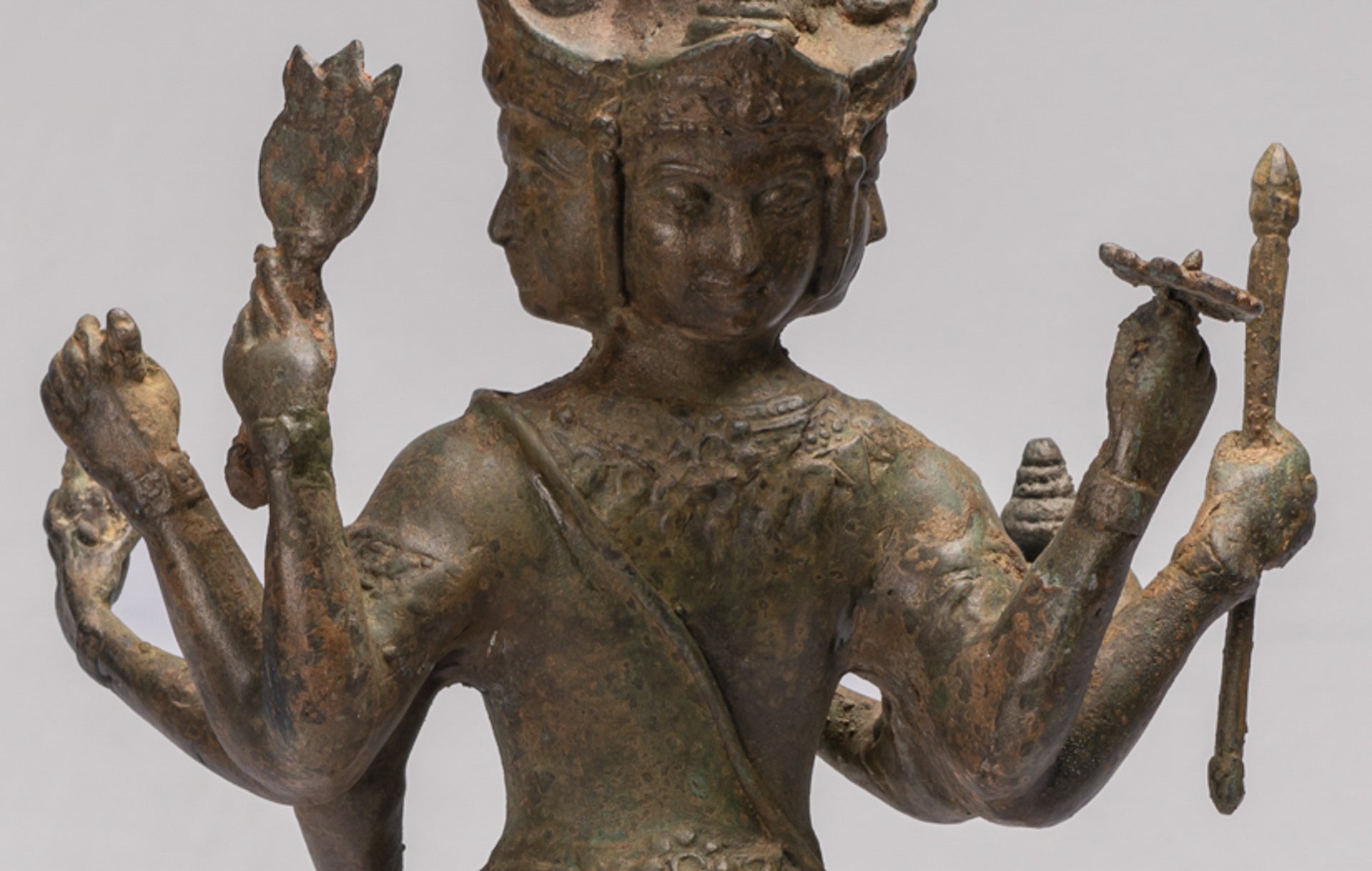 Brahma Statue - Antique Thai Style Bronze Brahma - Hindu God Creation - 48cm/19"