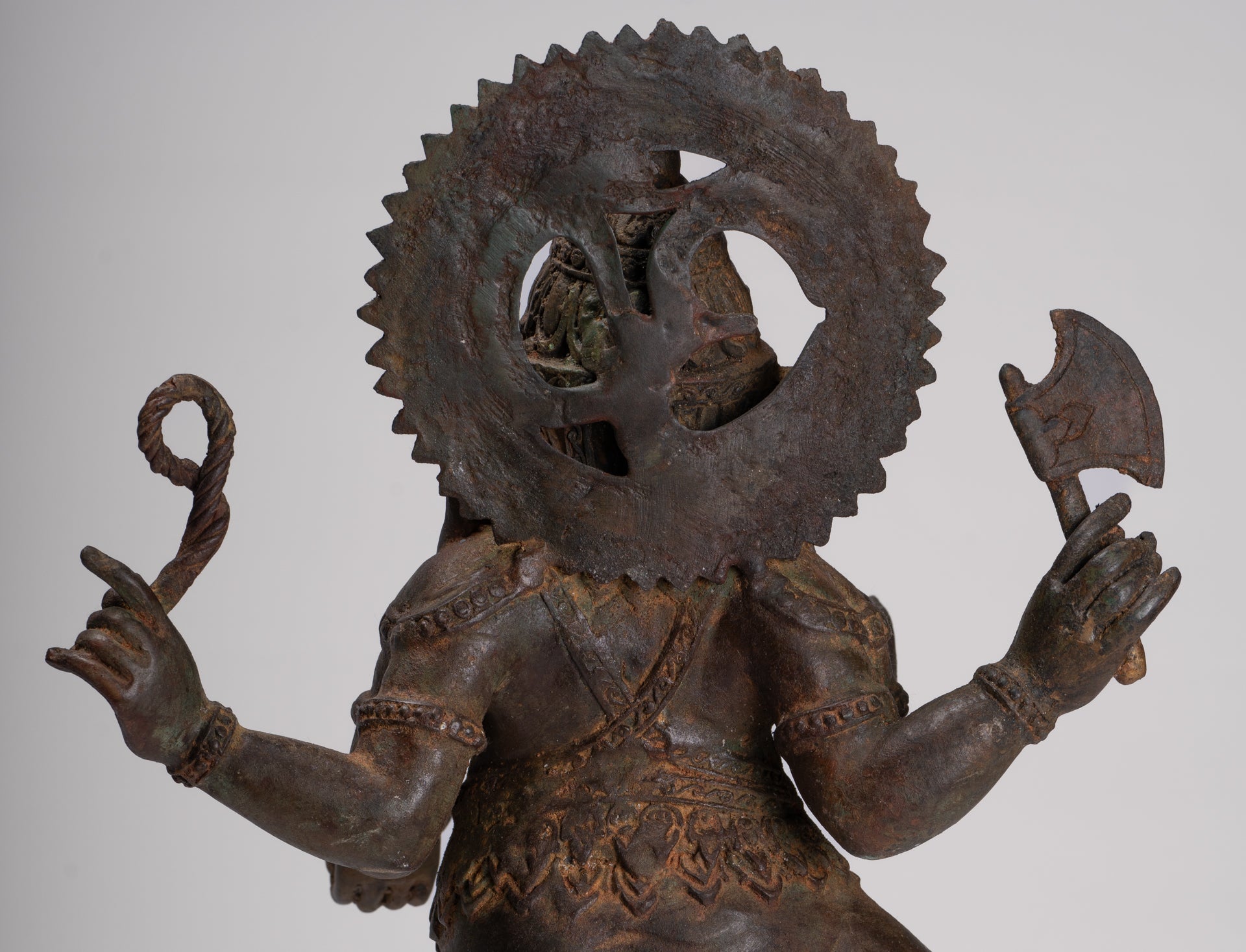 Ganesh - Antique Chola Style Bronze Dancing Ganesha Statue w/Mouse - 46cm/18"