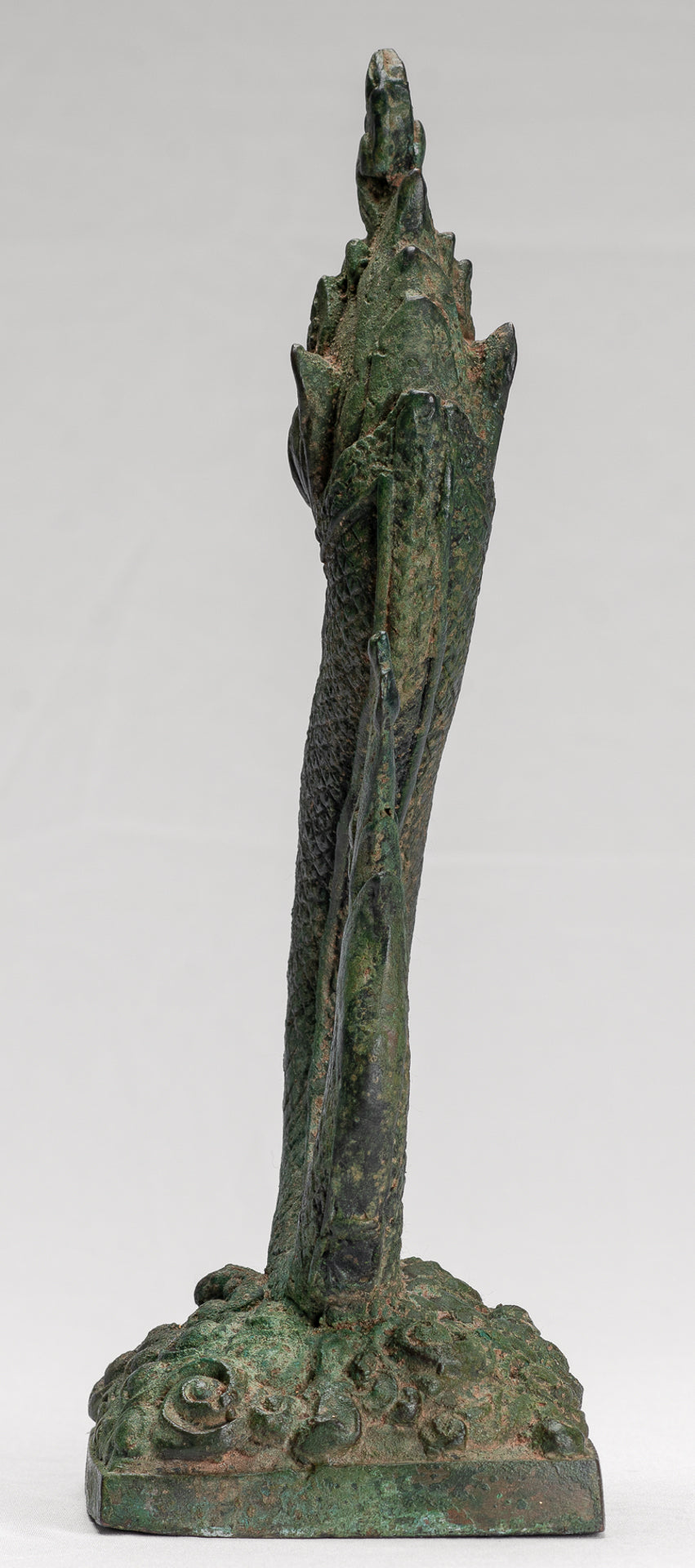 Naga Statue - Antique Thai Style Bronze Protective Naga, Snake or Serpent Statue - 31cm/12"