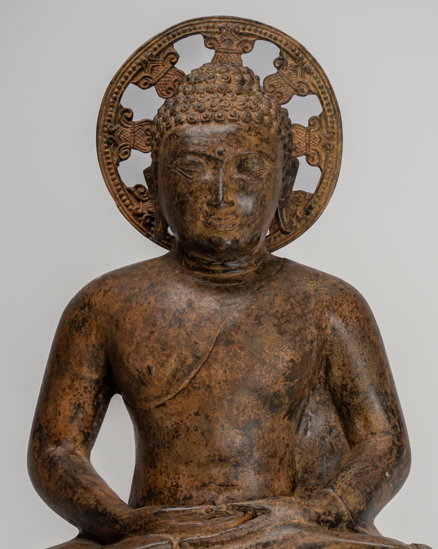 Buddha Statue - Antique Sri Lanka Style Bronze Seated Meditation Buddha Statue 61cm/24"