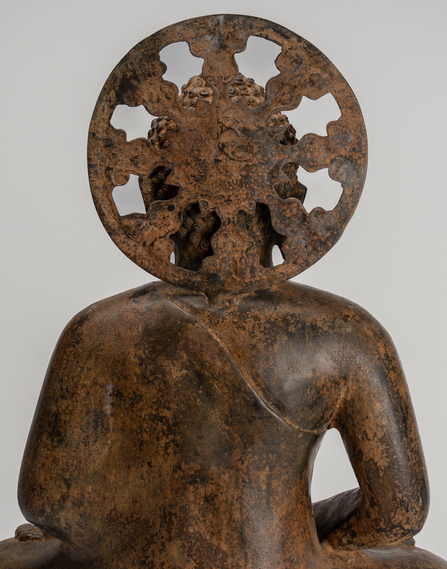 Buddha Statue - Antique Sri Lanka Style Bronze Seated Meditation Buddha Statue 61cm/24"