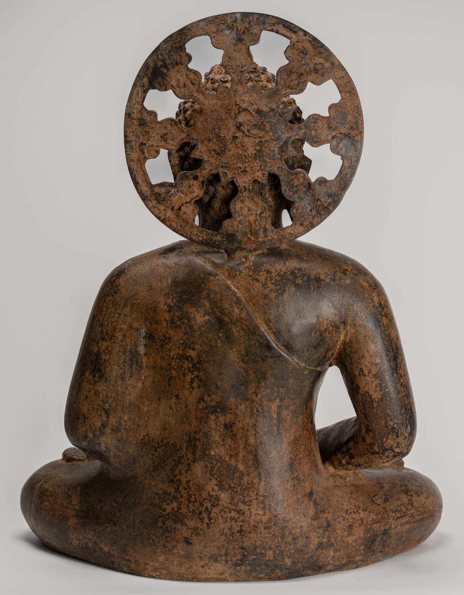 Buddha Statue - Antique Sri Lanka Style Bronze Seated Meditation Buddha Statue 61cm/24"