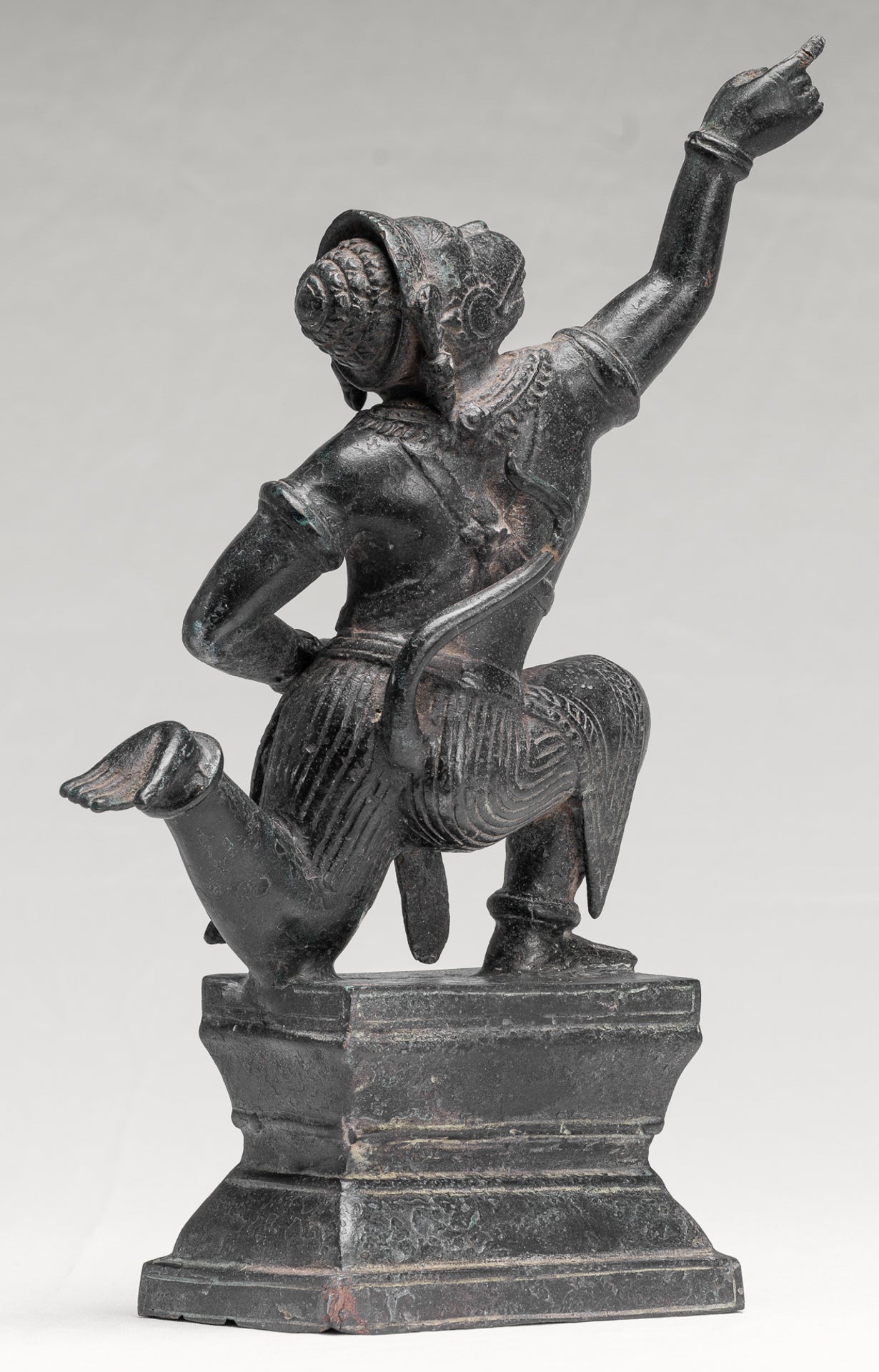 Antique Khmer Style Standing Bayon Hindu God Hanuman Statue - 38cm/15" Tall