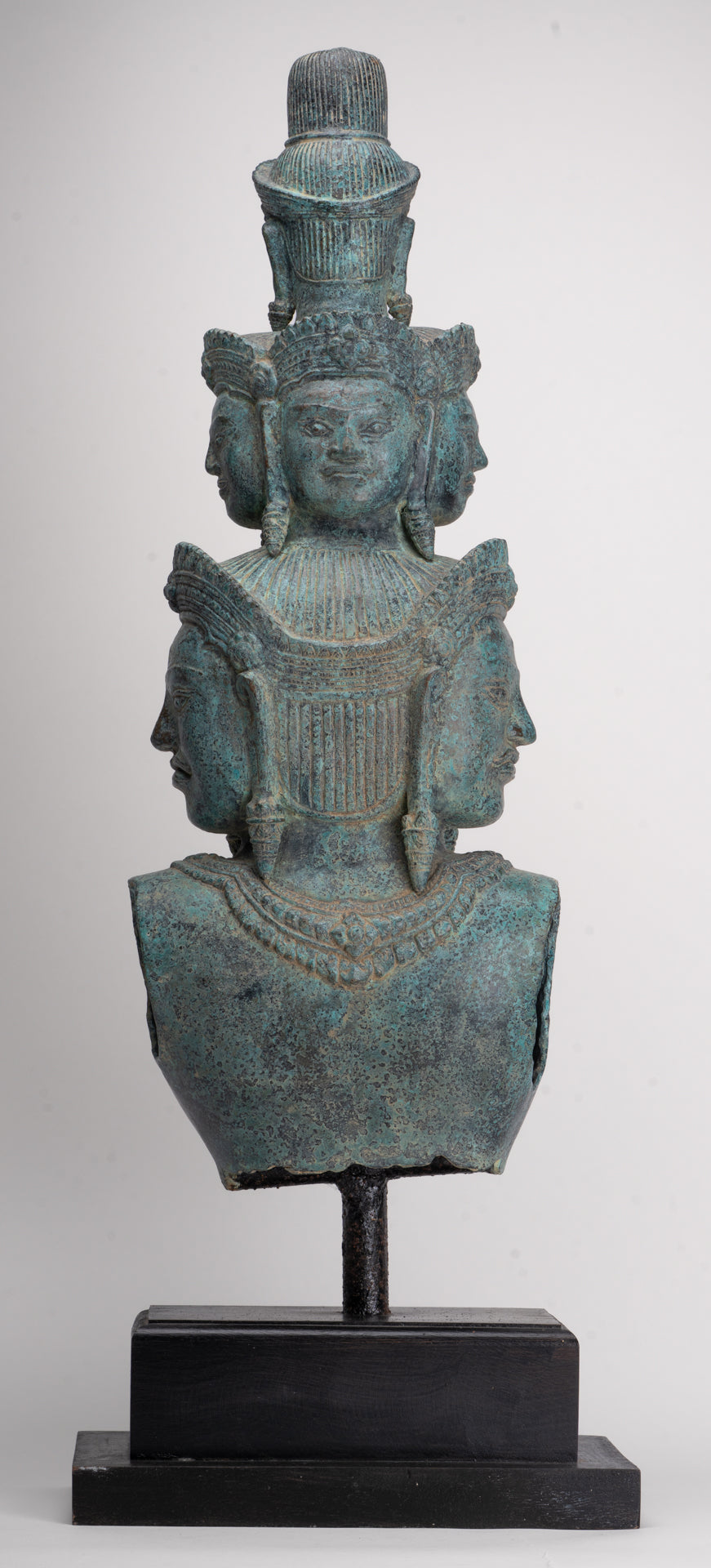 Antique Baphuon Style Mounted Bronze Hevajra Statue - 68cm/27" Tall