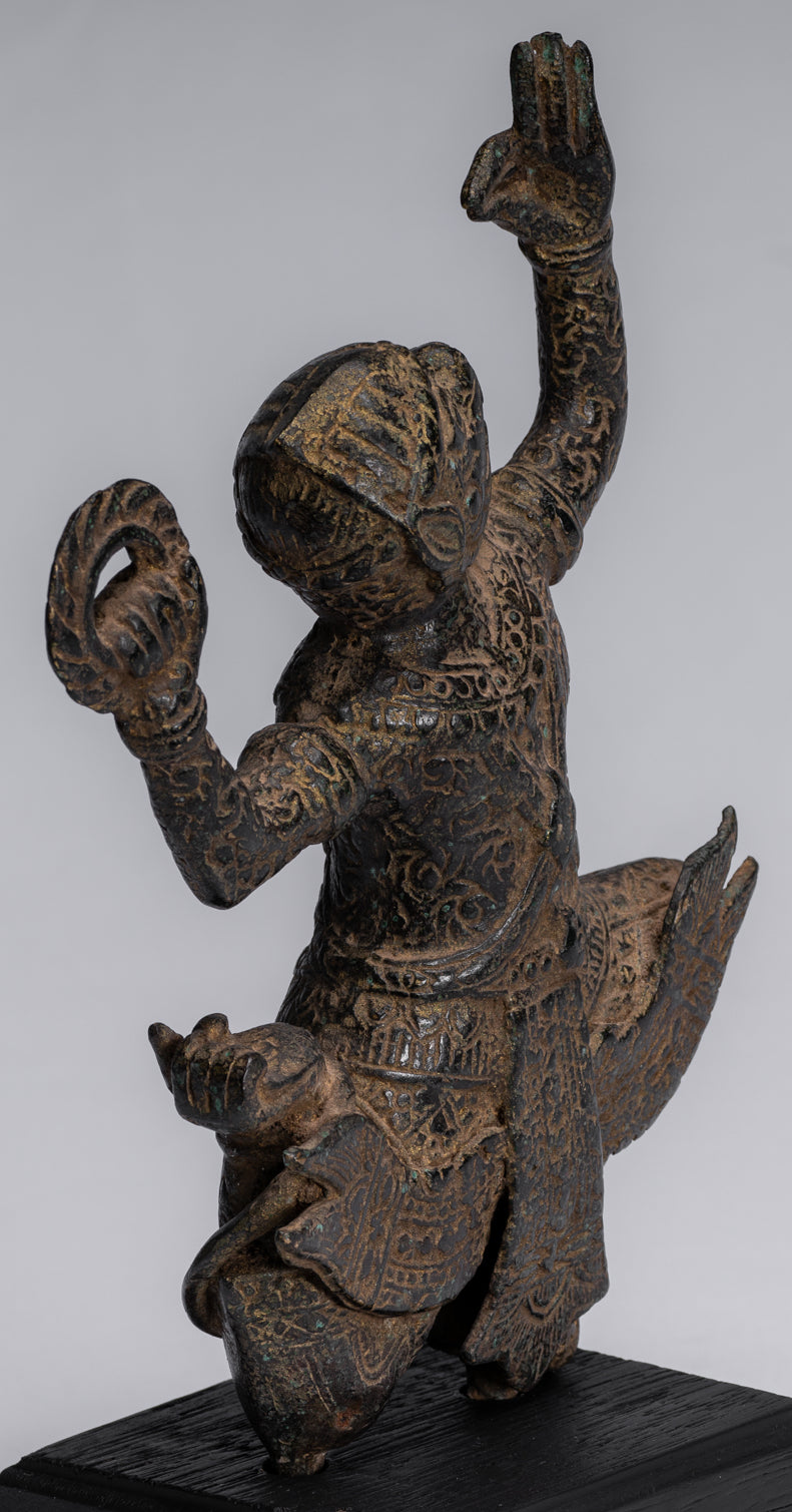 Estatua de Dios Hanuman de Bayon de estilo jemer antiguo - 25 cm/10 "de altura