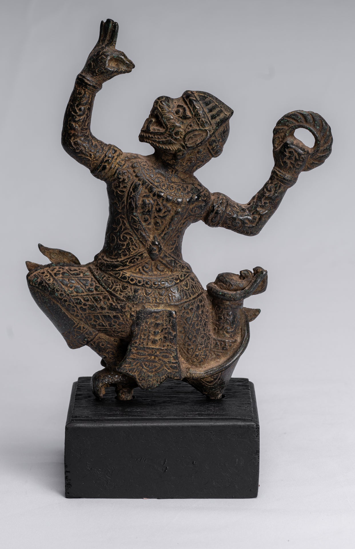 Estatua de Dios Hanuman de Bayon de estilo jemer antiguo - 25 cm/10 "de altura