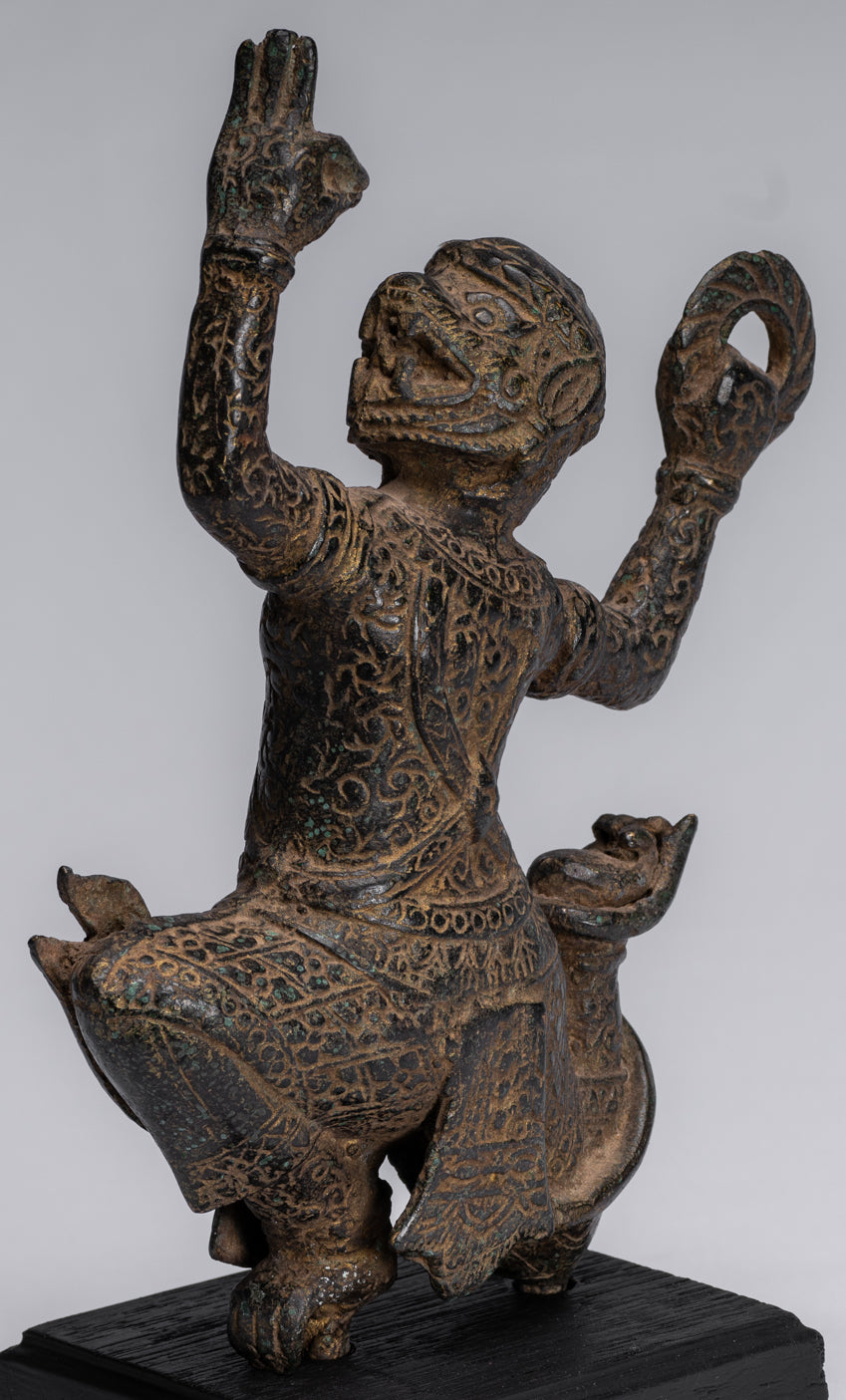 Estatua de Dios Hanuman de Bayon de estilo jemer antiguo - 25 cm/10 "de altura