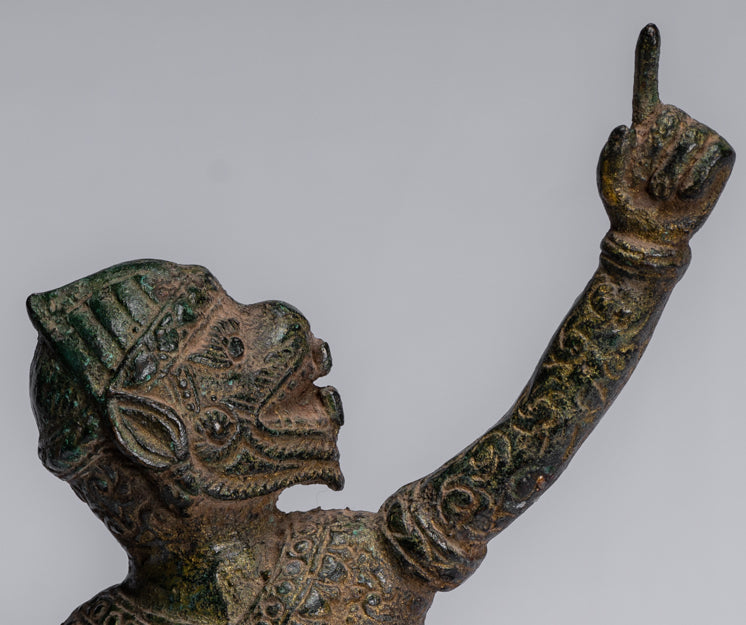 Estatua de Dios Hanuman de Bayon de estilo jemer antiguo - 25 cm/10 "de altura