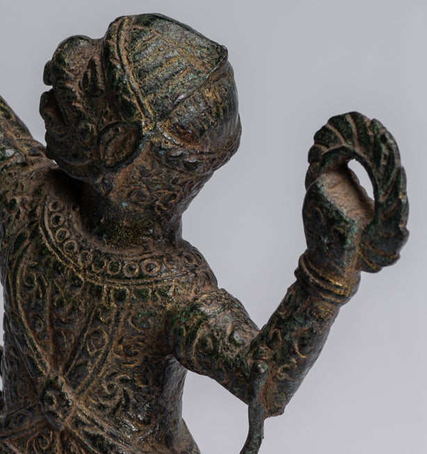 Estatua de Dios Hanuman de Bayon de estilo jemer antiguo - 25 cm/10 "de altura