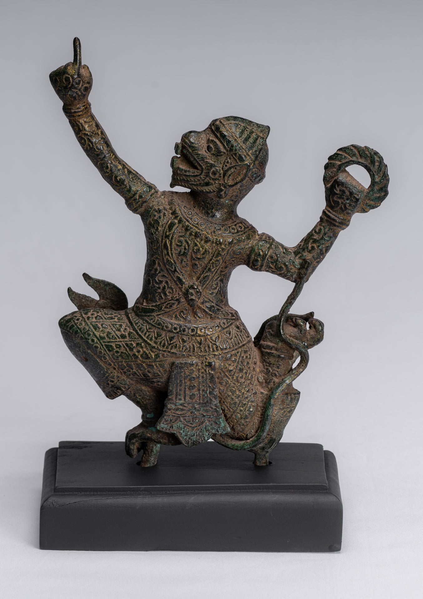 Estatua de Dios Hanuman de Bayon de estilo jemer antiguo - 25 cm/10 "de altura