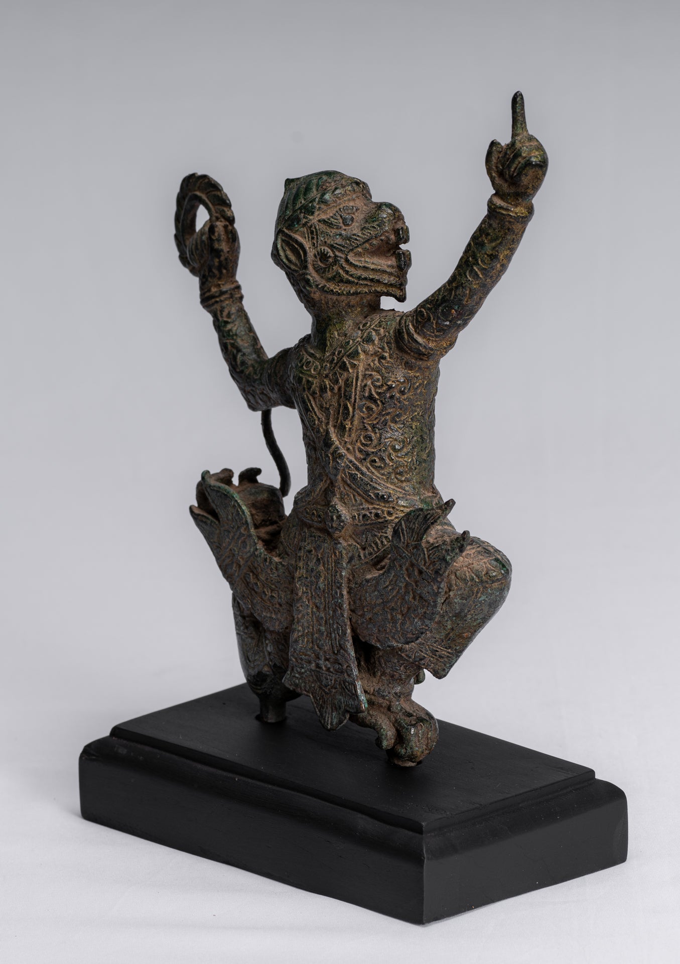 Estatua de Dios Hanuman de Bayon de estilo jemer antiguo - 25 cm/10 "de altura