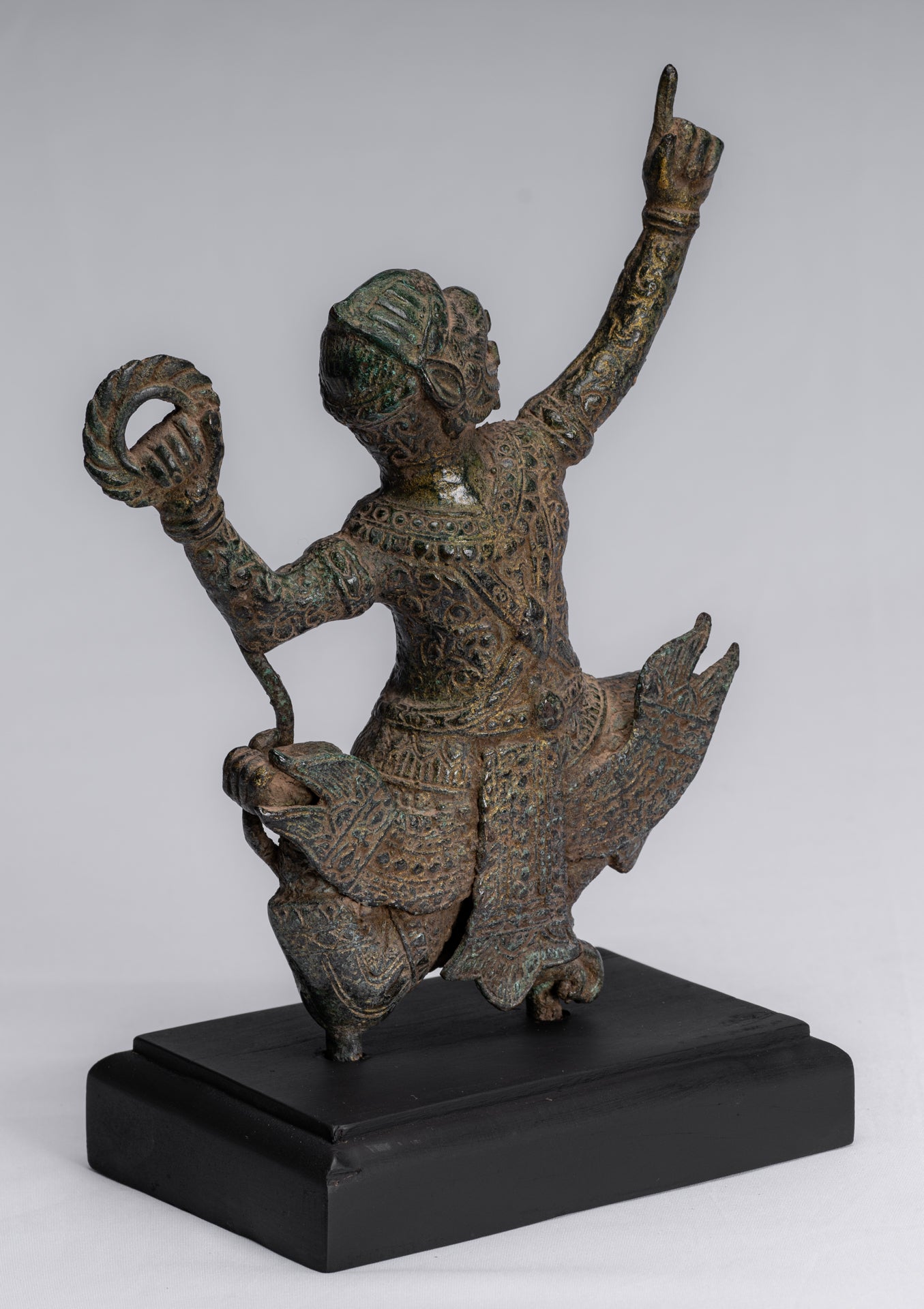 Estatua de Dios Hanuman de Bayon de estilo jemer antiguo - 25 cm/10 "de altura