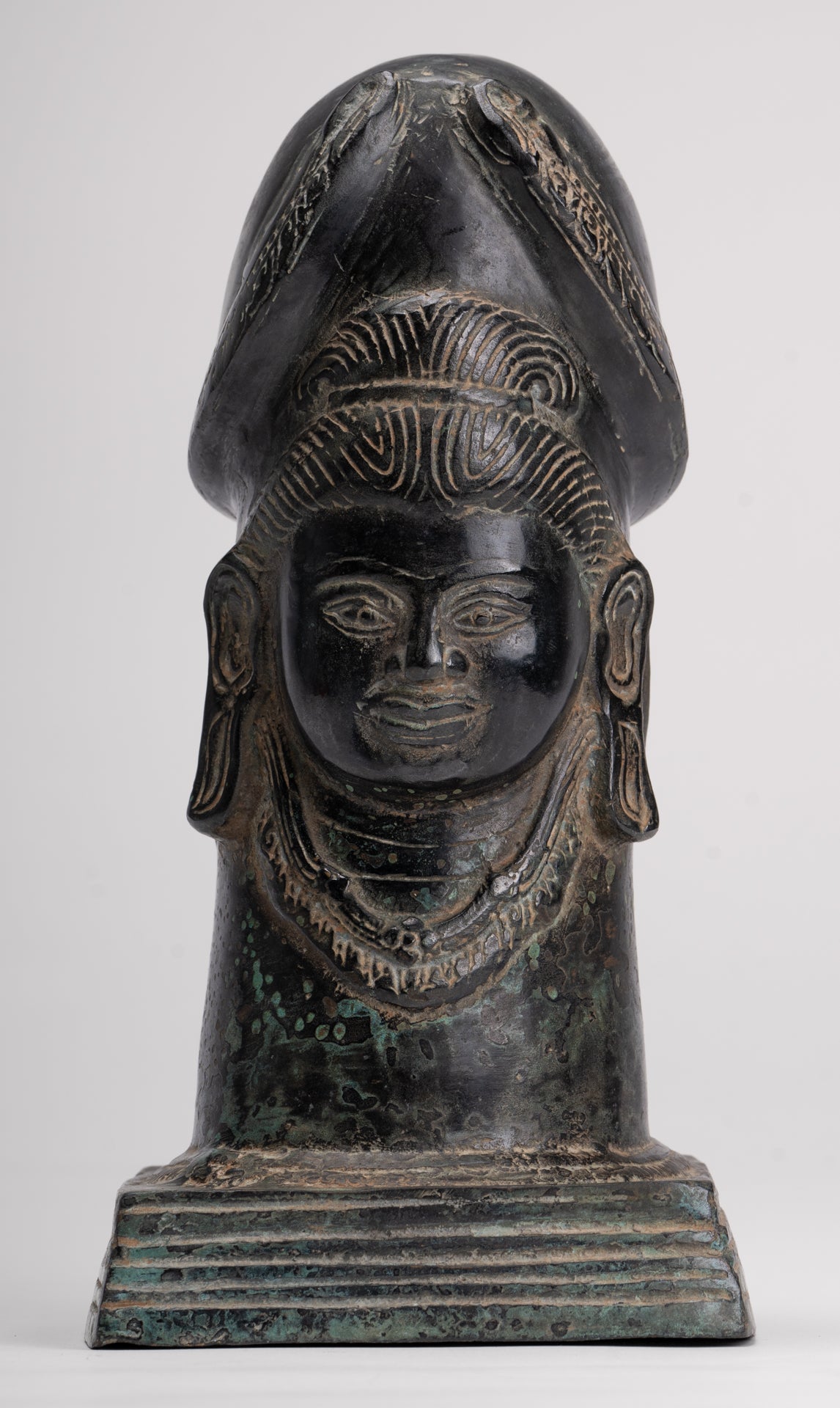 Antique Khmer Style Bronze Shiva Linga / Lingnum - 22cm/9"